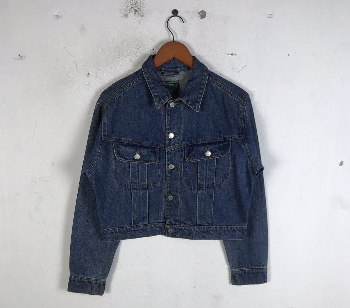 Polo Ralph Lauren, cropped vintage jean jacket. Size Med. buy