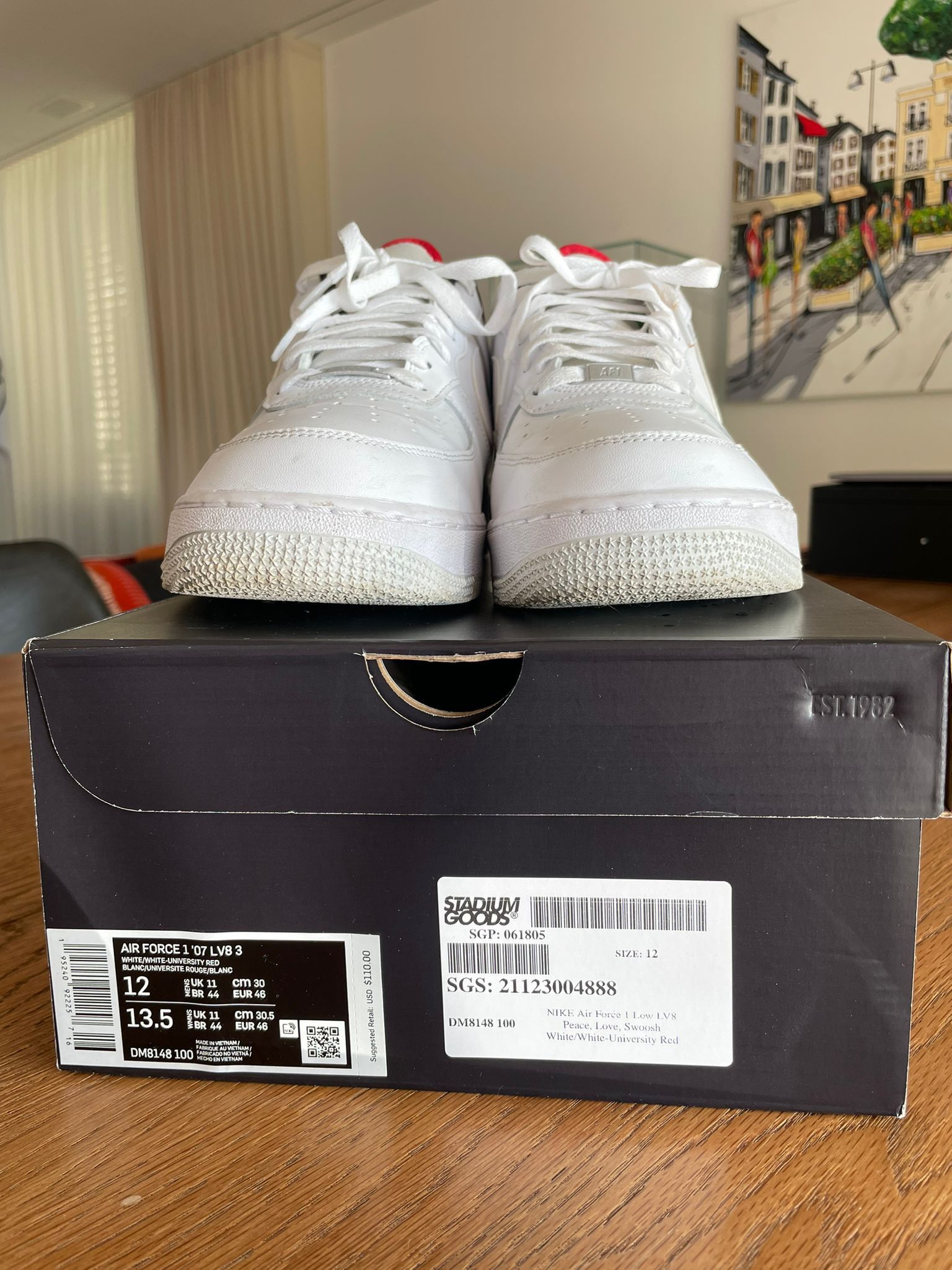 Nike AirForce 1 Low LV8 Peace, Love, Swoosh Size US 12 / EU 45 - 3 Thumbnail