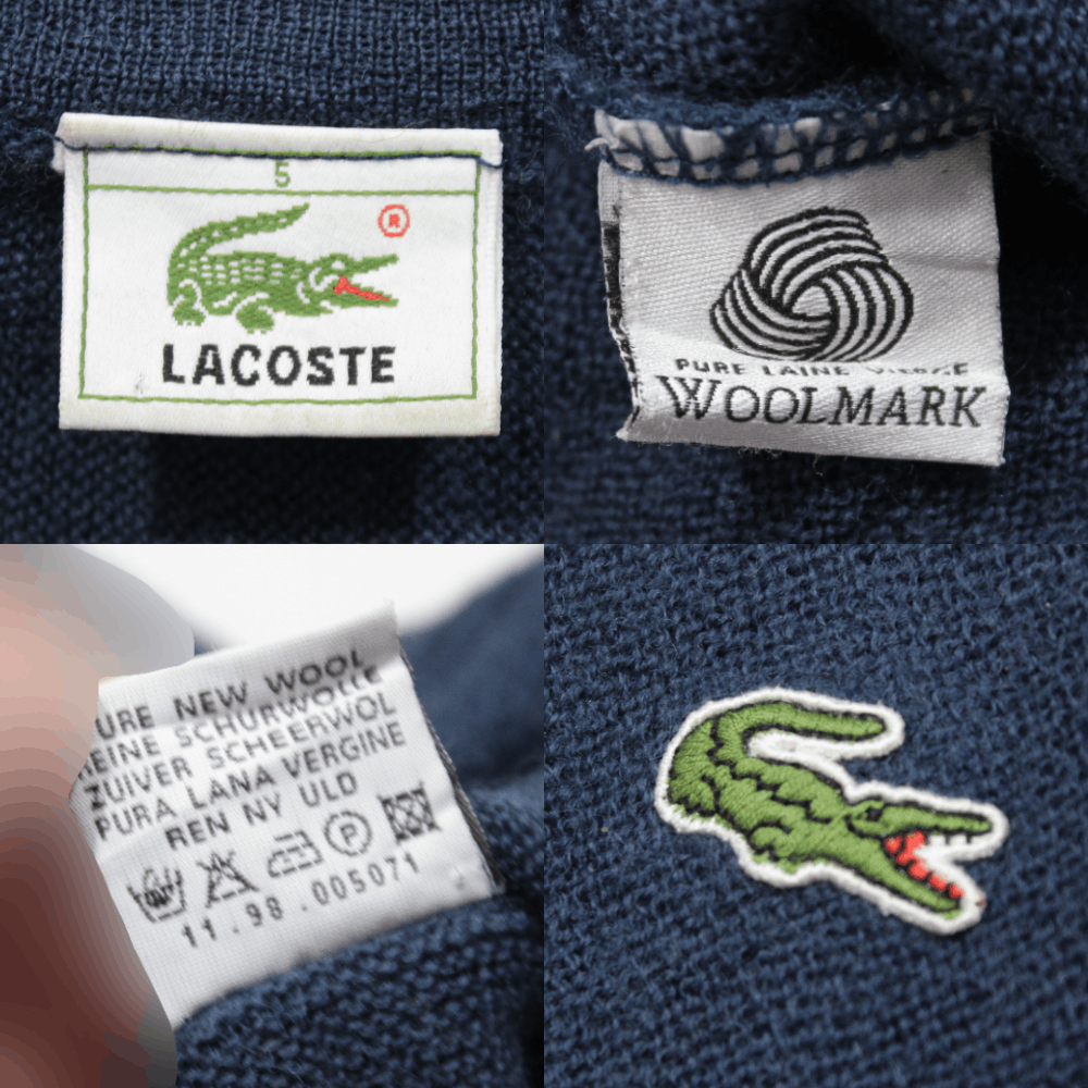 Lacoste 90S Logo Wool Knit Vintage Size US L / EU 52-54 / 3 - 7 Thumbnail