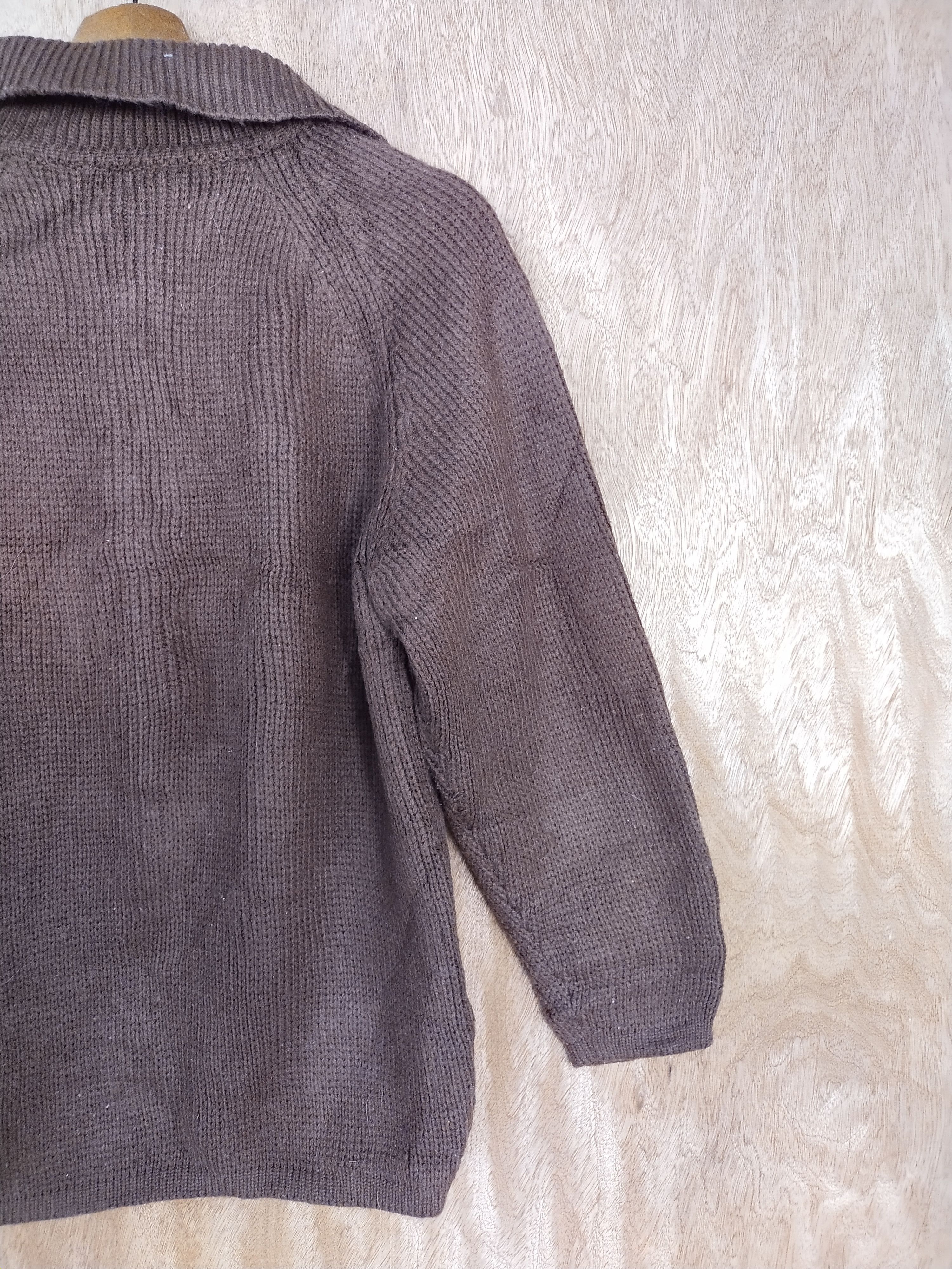 Aran Isles Knitwear × Japanese Brand Japan knitwear Brown cardigan #S160 Size US M / EU 48-50 / 2 - 6 Thumbnail