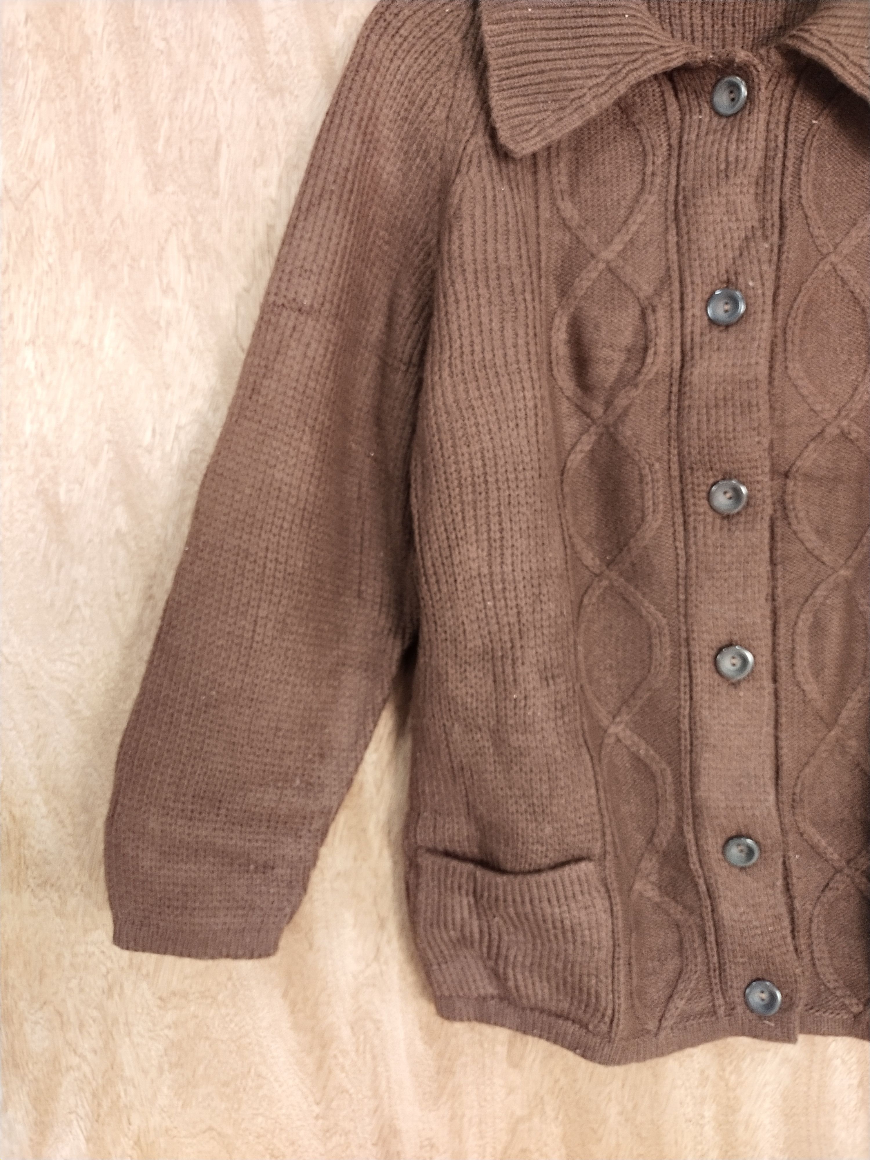 Aran Isles Knitwear × Japanese Brand Japan knitwear Brown cardigan #S160 Size US M / EU 48-50 / 2 - 4 Thumbnail