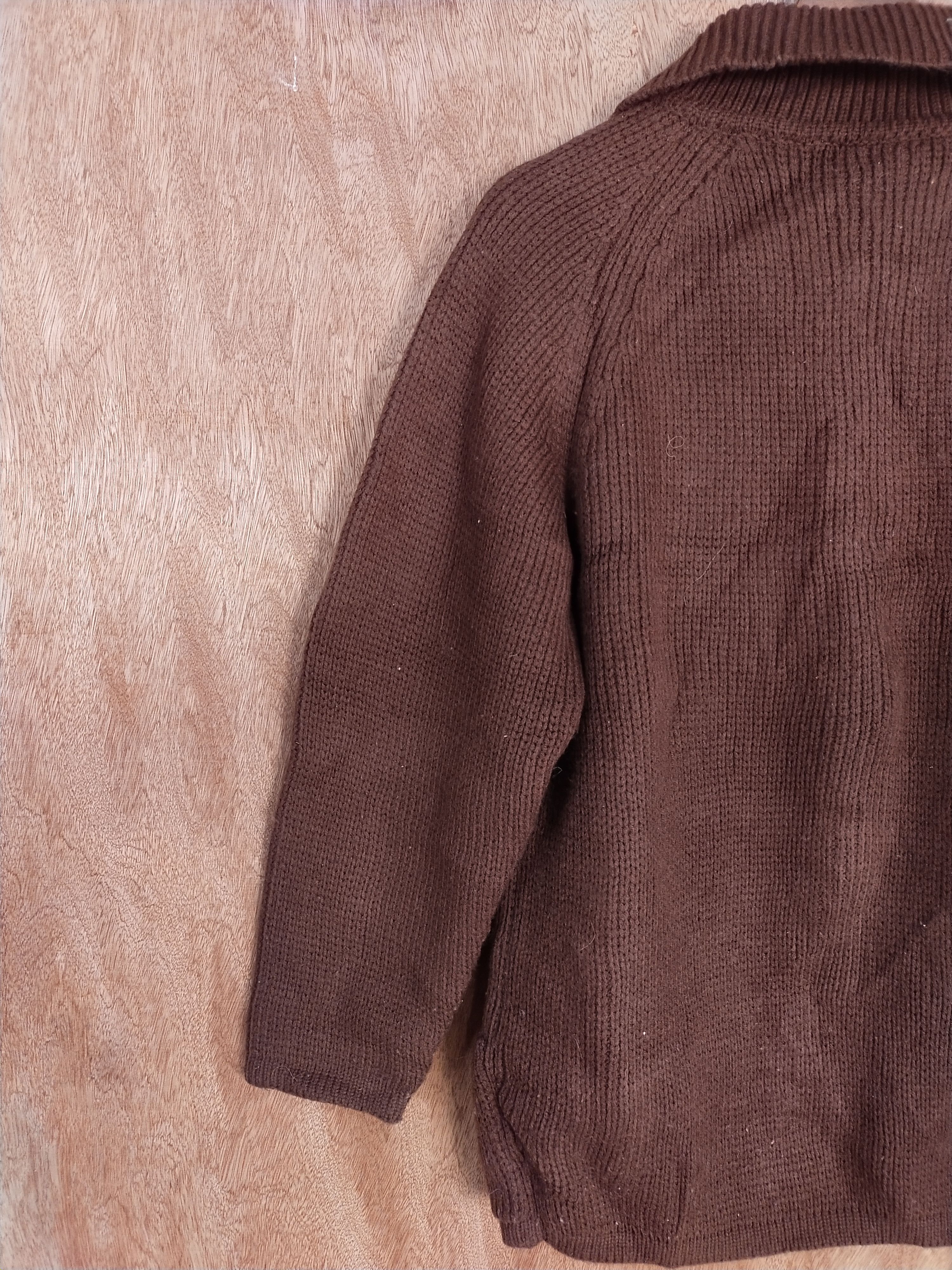 Aran Isles Knitwear × Japanese Brand Japan knitwear Brown cardigan #S160 Size US M / EU 48-50 / 2 - 7 Thumbnail