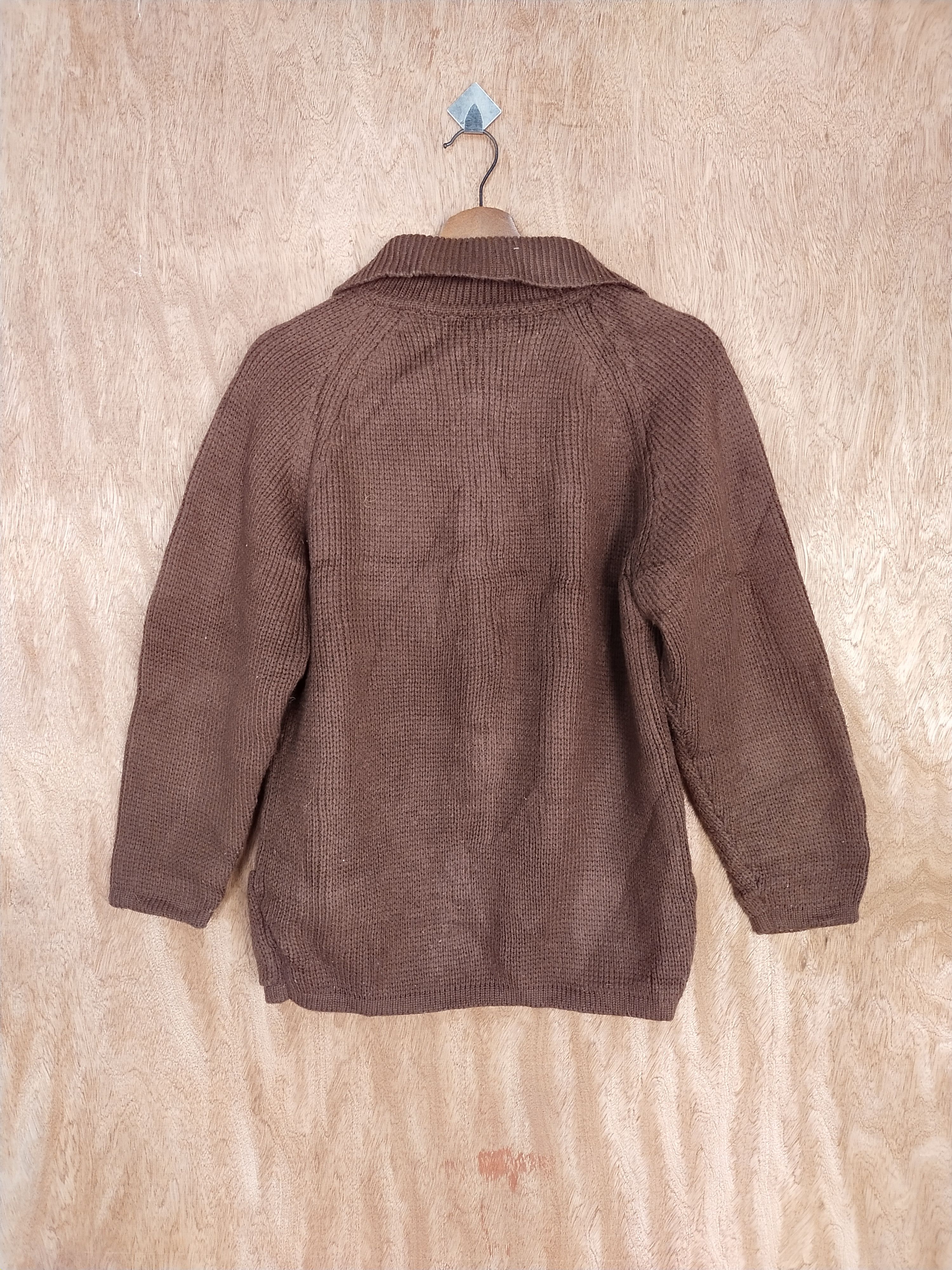 Aran Isles Knitwear × Japanese Brand Japan knitwear Brown cardigan #S160 Size US M / EU 48-50 / 2 - 5 Thumbnail
