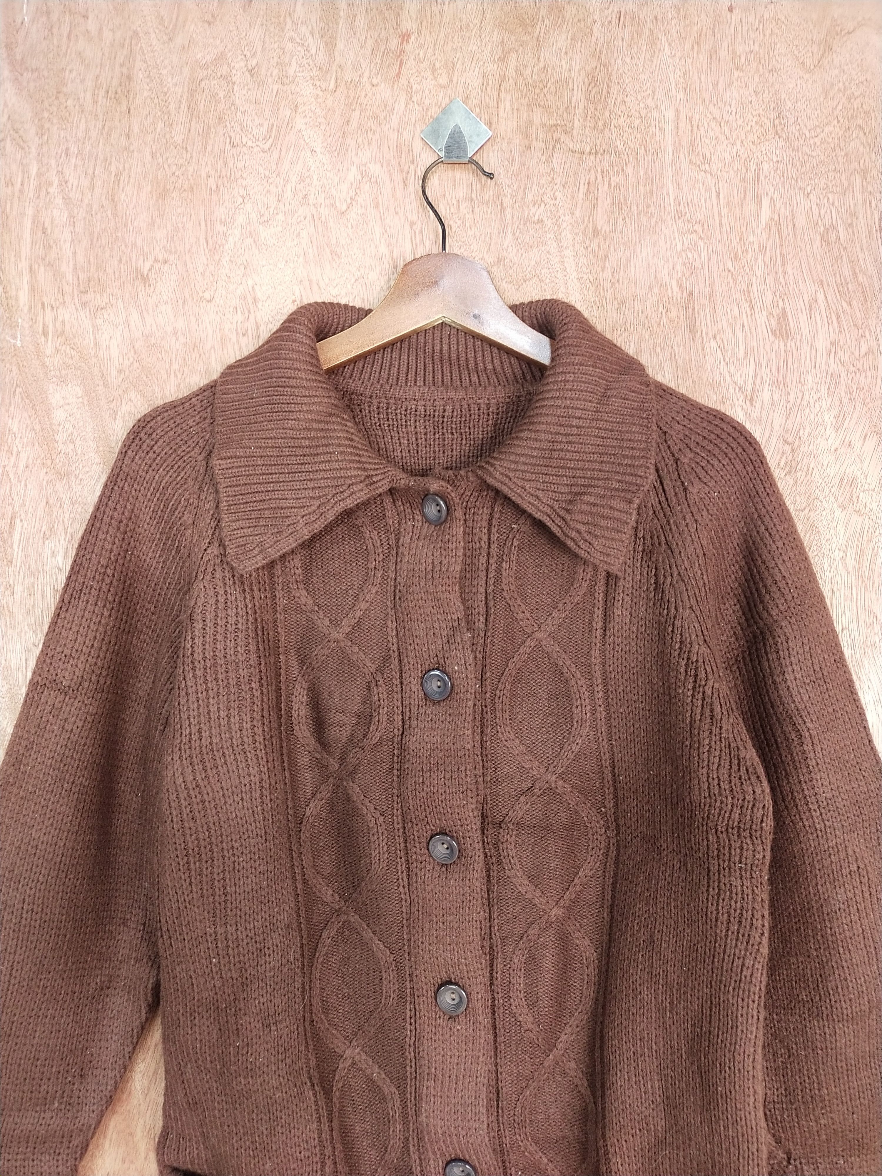 Aran Isles Knitwear × Japanese Brand Japan knitwear Brown cardigan #S160 Size US M / EU 48-50 / 2 - 2 Thumbnail