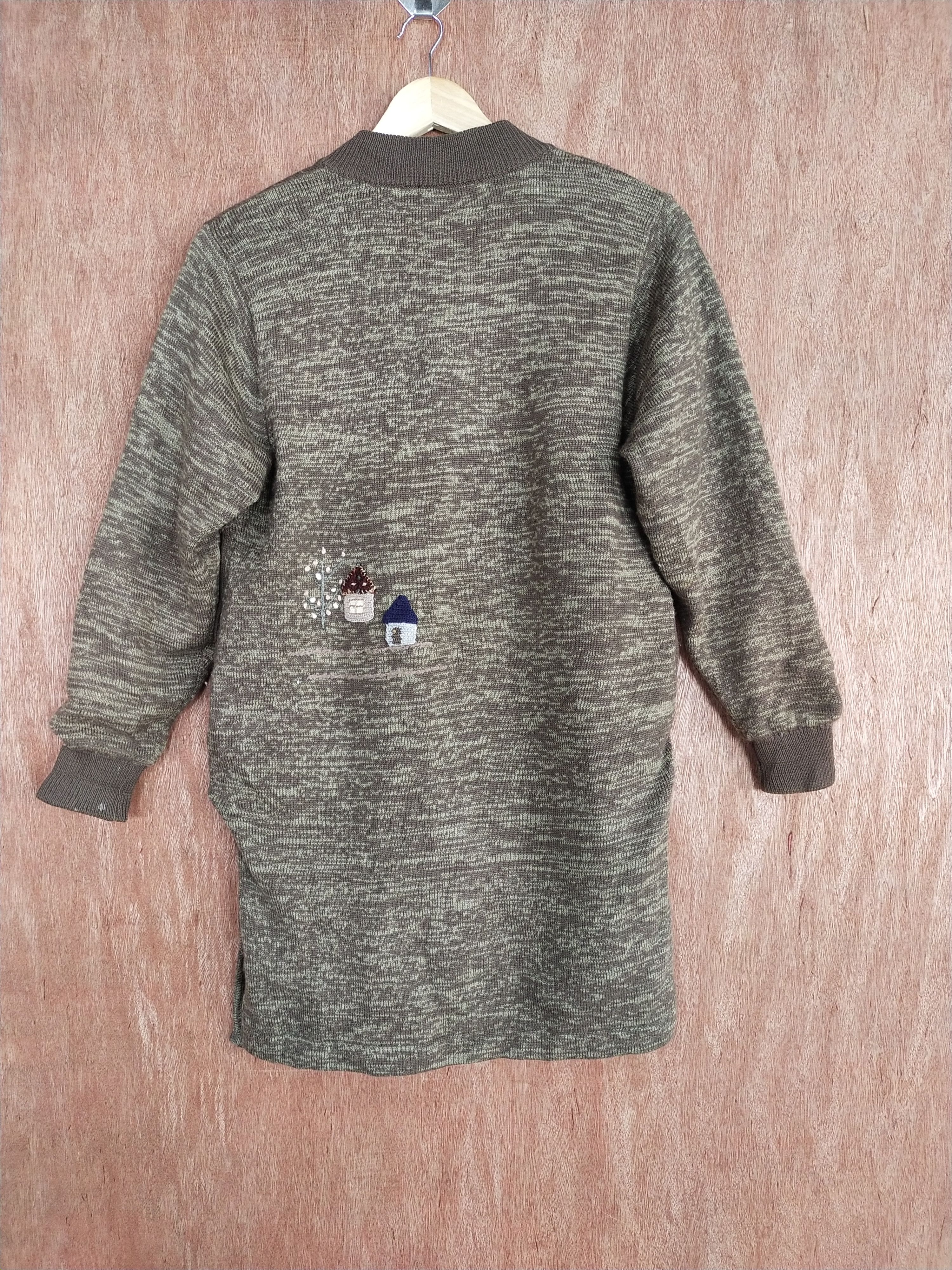 Japanese Brand × Vintage Creor brown knitwear art vintage cardigan #S165 Size US M / EU 48-50 / 2 - 8 Thumbnail