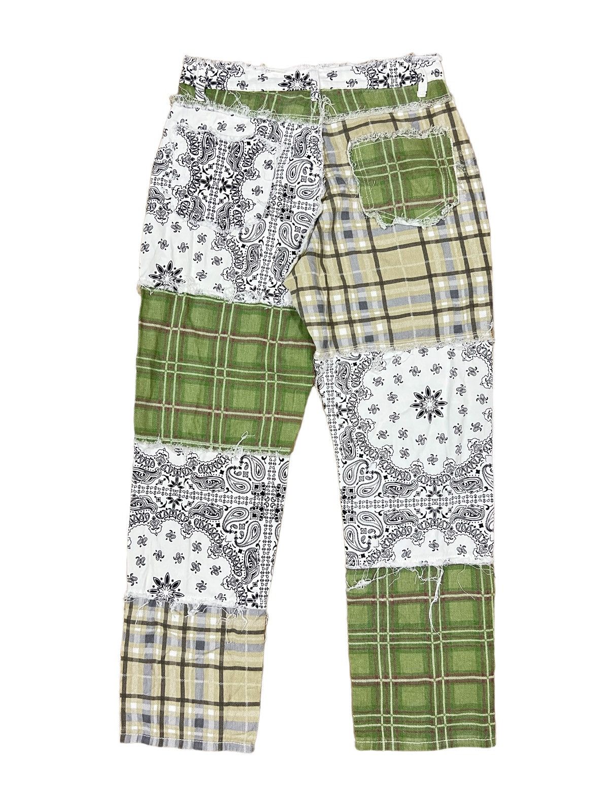 Sasquatchfabrix DOPE🔥Japan Crafted Material Patchwork Paisley Checked Pants Size US 30 / EU 46 - 4 Thumbnail