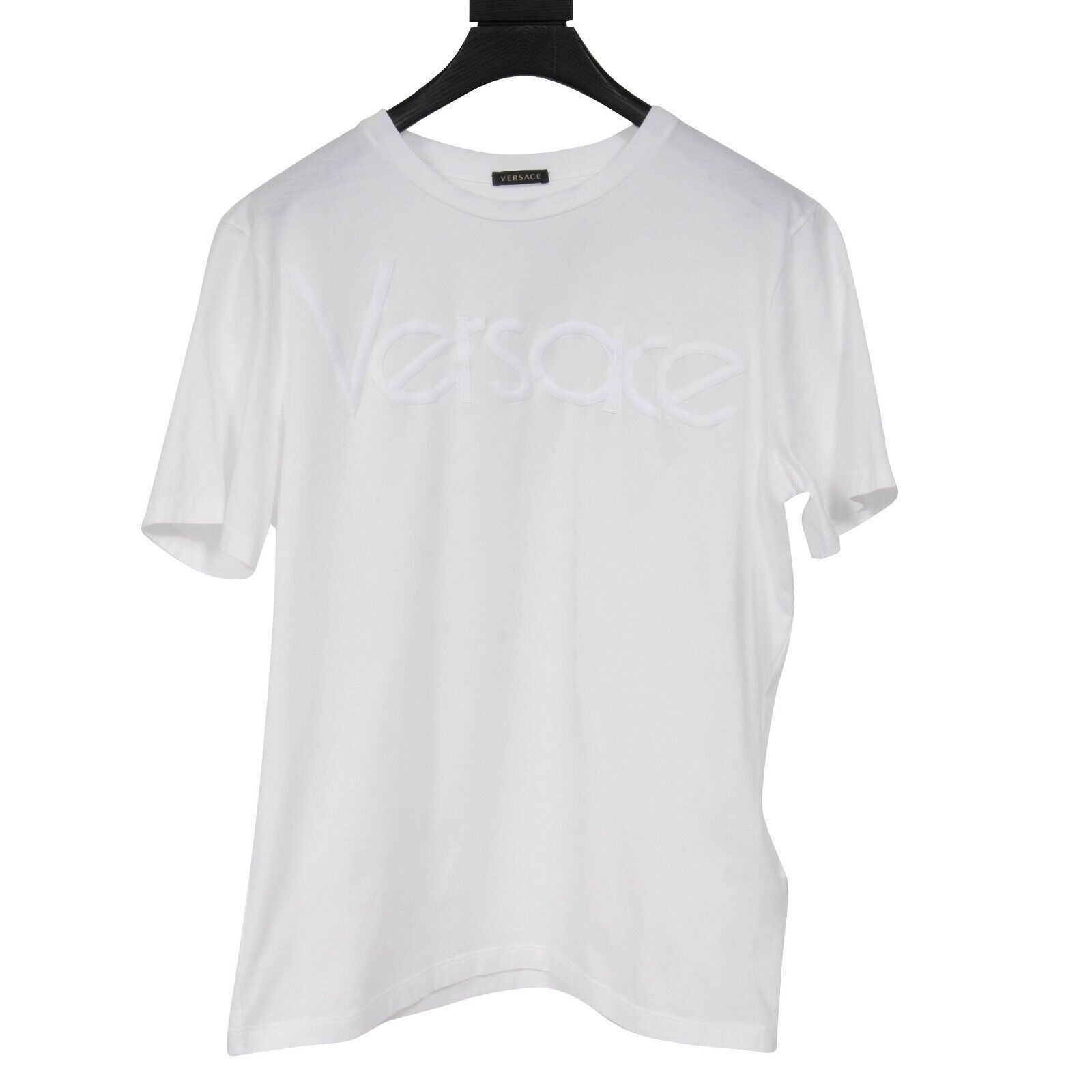 Versace Embroidered Logo Short Sleeve T Shirt Top Size S / US 4 / IT 40 - 1 Thumbnail