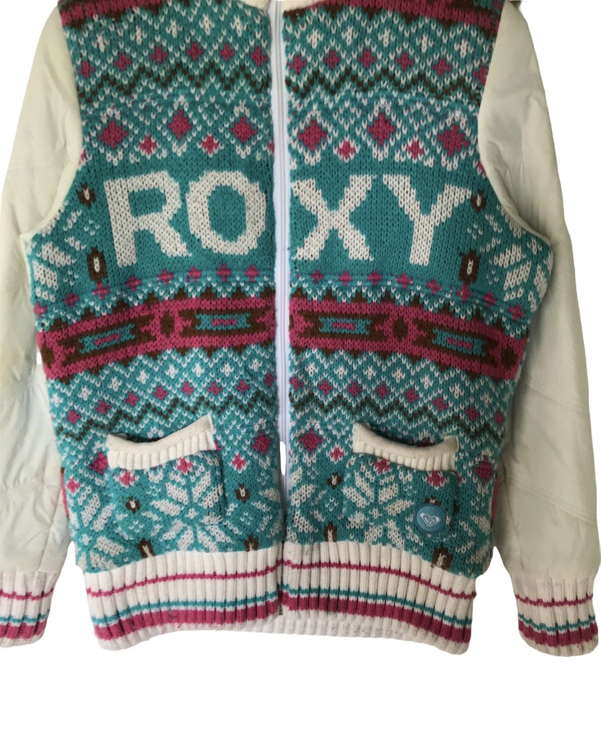 If Six Was Nine Roxy Fair Isle Nordic Knit Faux Fur Hooded Zip-Up Jacket Size US S / EU 44-46 / 1 - 5 Thumbnail