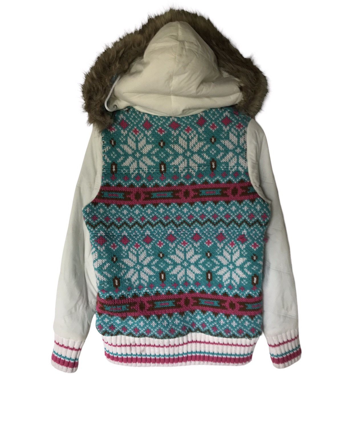 If Six Was Nine Roxy Fair Isle Nordic Knit Faux Fur Hooded Zip-Up Jacket Size US S / EU 44-46 / 1 - 2 Thumbnail