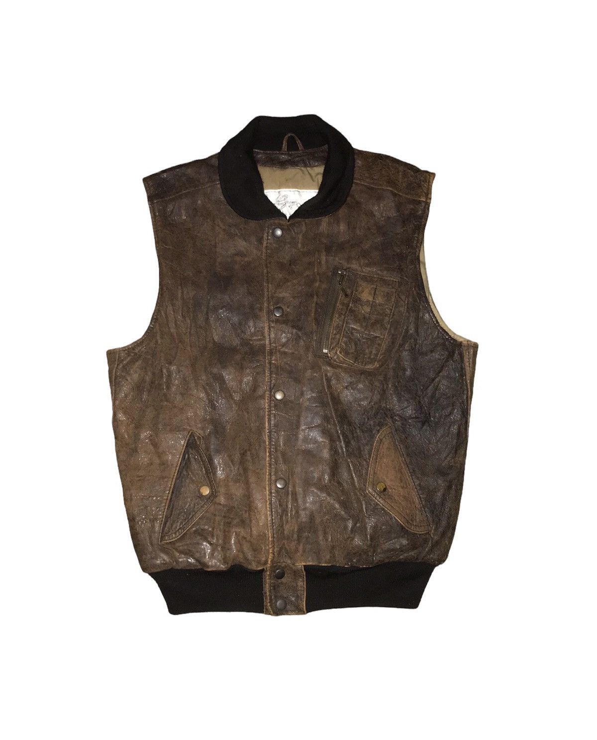 Japanese Brand Japanese Brand Vintage Leather Vest Biker Jacket Size US S / EU 44-46 / 1 - 1 Thumbnail