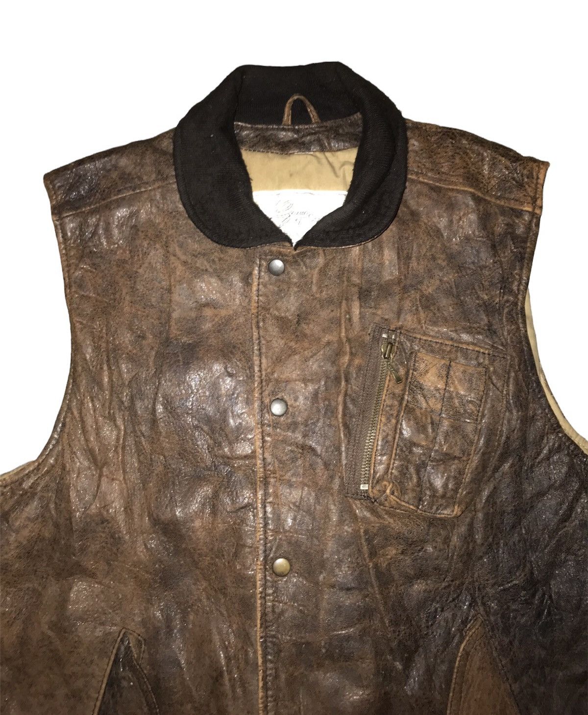 Japanese Brand Japanese Brand Vintage Leather Vest Biker Jacket Size US S / EU 44-46 / 1 - 4 Thumbnail