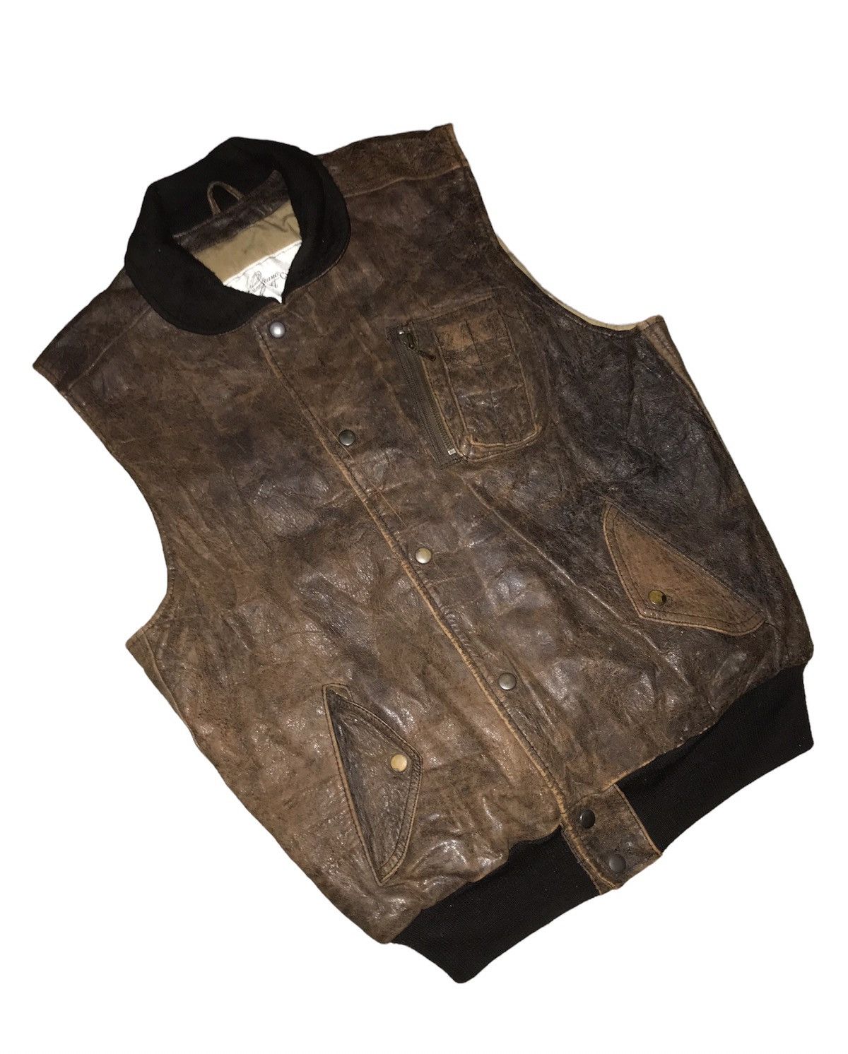 Japanese Brand Japanese Brand Vintage Leather Vest Biker Jacket Size US S / EU 44-46 / 1 - 7 Thumbnail