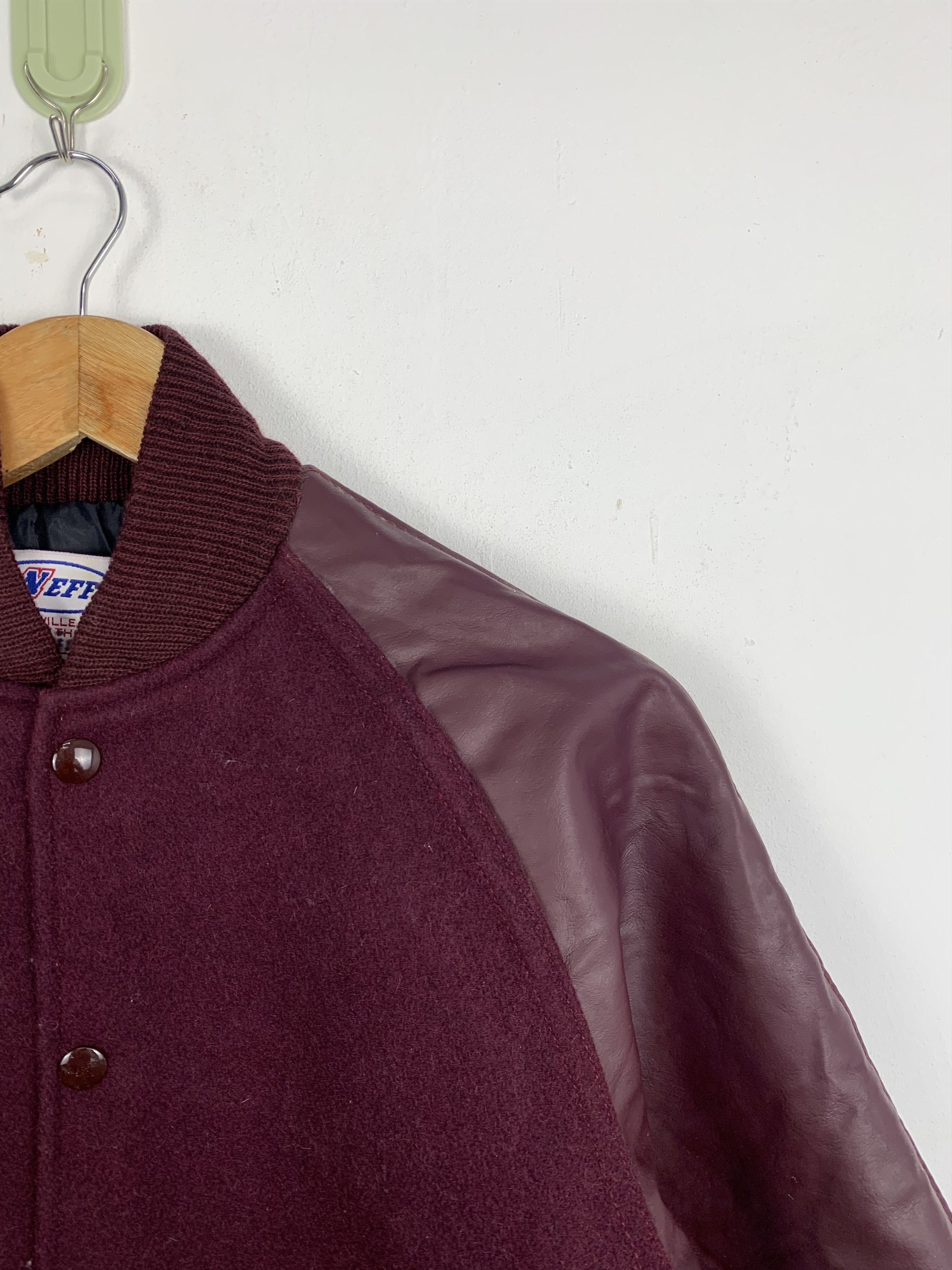 NEFF Vintage 80/90s Neff Wool Sleeve Leather Varsity Jacket Size US M / EU 48-50 / 2 - 6 Thumbnail