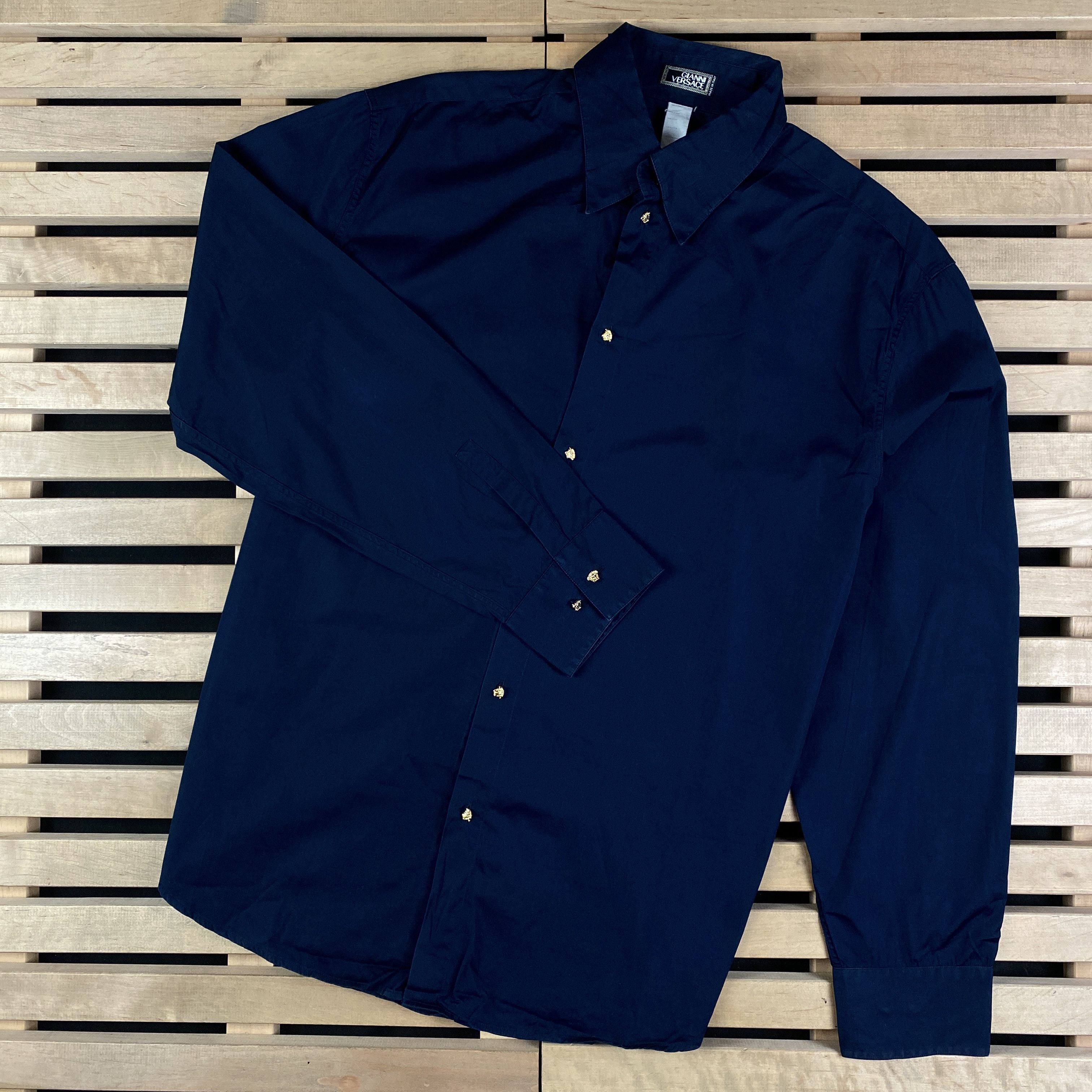 Versace Mens Shirt Long Sleeve Gianni Versace Size 54 Size US L / EU 52-54 / 3 - 1 Thumbnail