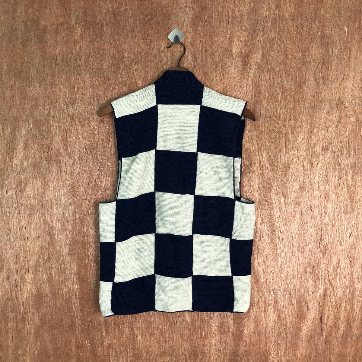 Aran Isles Knitwear × Homespun Knitwear × Japanese Brand Japanese Brand Checkred Black White Vest #303 Size XS / US 0-2 / IT 36-38 - 4 Thumbnail