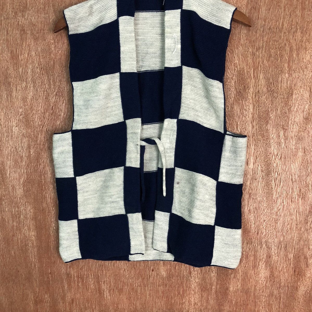 Aran Isles Knitwear × Homespun Knitwear × Japanese Brand Japanese Brand Checkred Black White Vest #303 Size XS / US 0-2 / IT 36-38 - 3 Thumbnail