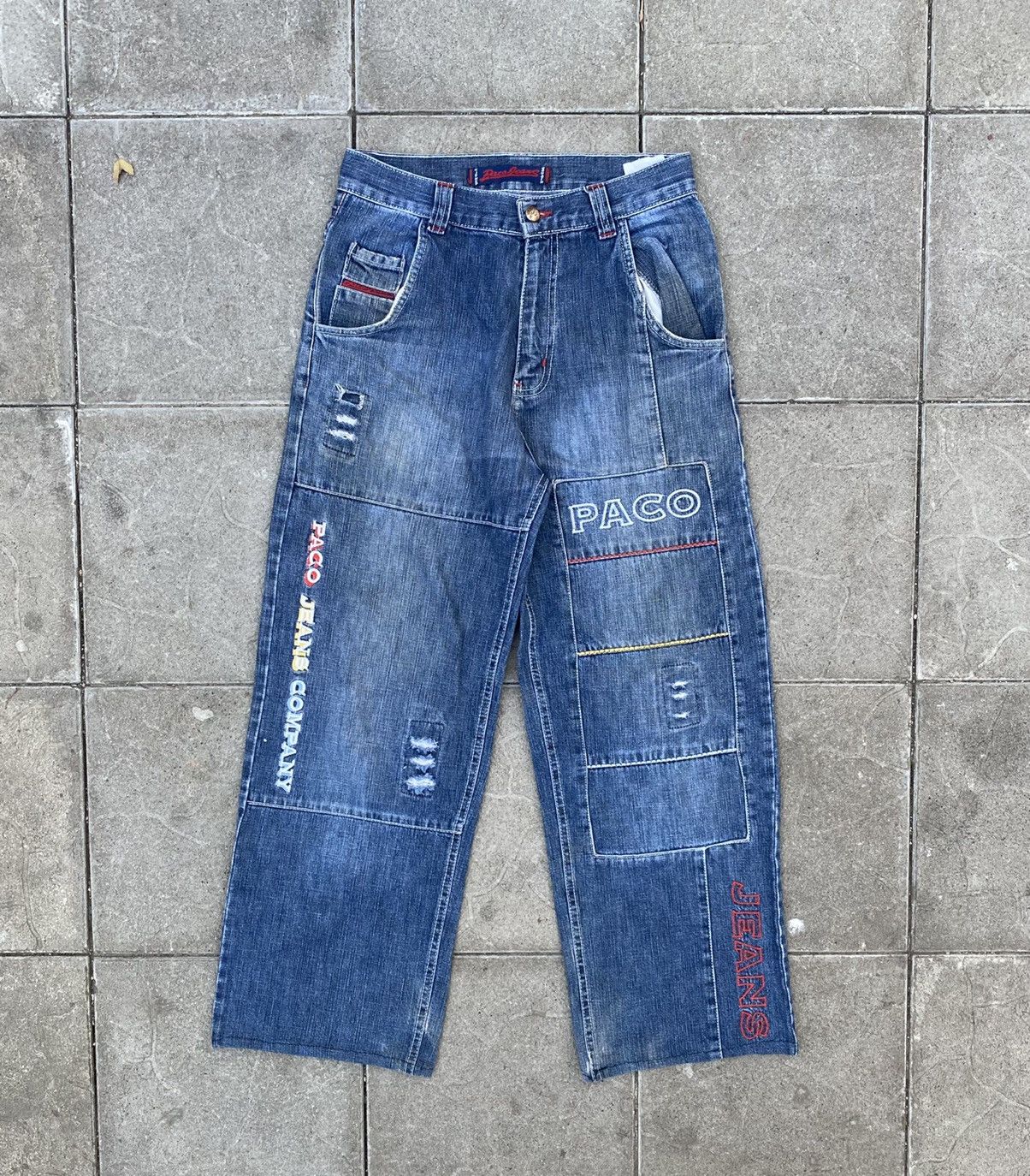 JNCO × Vintage ‼️LAST DROP‼️Vintage 90s Paco Rap Baggy Patched Jeans Size US 32 / EU 48 - 1 Thumbnail