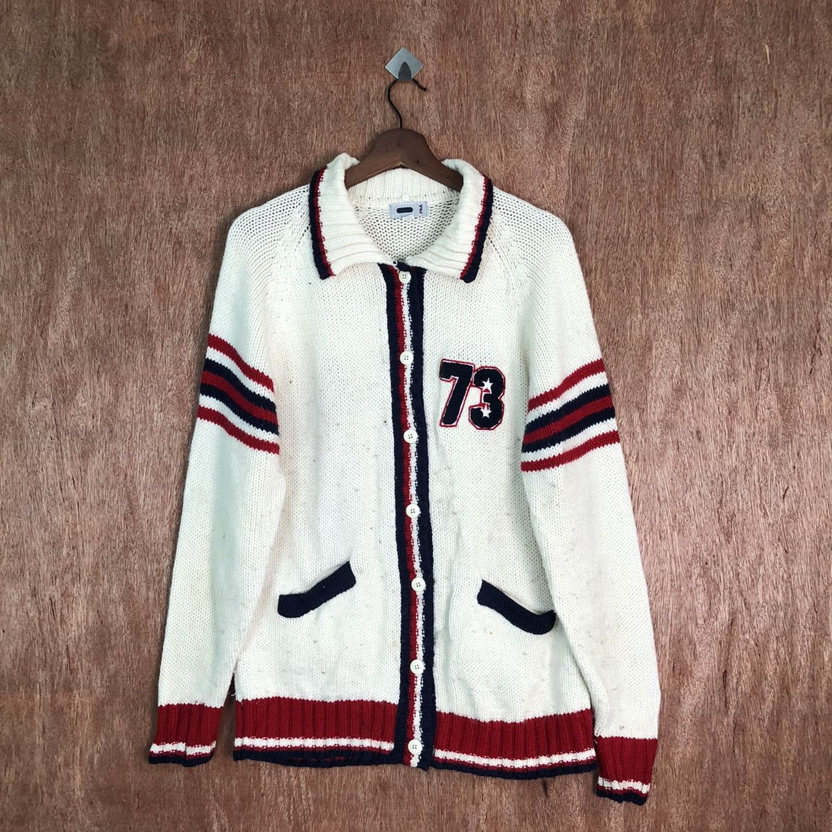 Fila Vintage Fila 73 White Patterned Cardigans #298 Size US M / EU 48-50 / 2 - 1 Thumbnail
