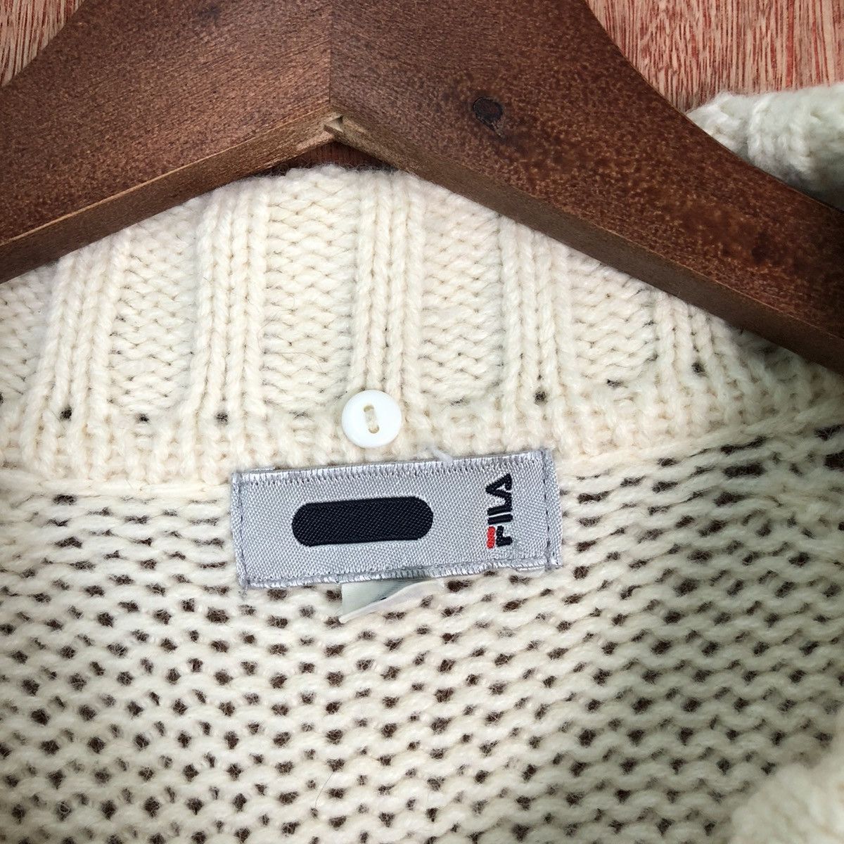 Fila Vintage Fila 73 White Patterned Cardigans #298 Size US M / EU 48-50 / 2 - 6 Thumbnail