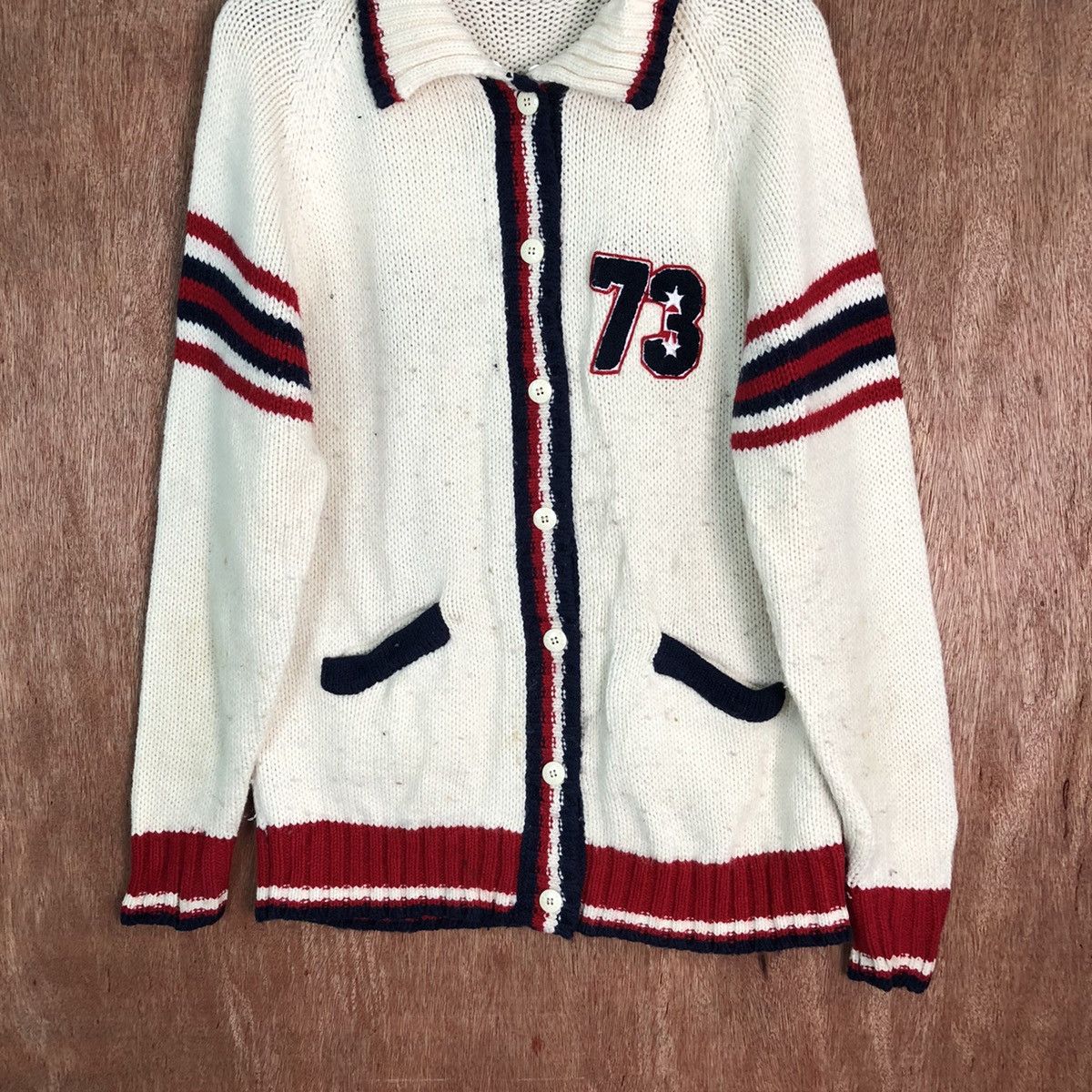 Fila Vintage Fila 73 White Patterned Cardigans #298 Size US M / EU 48-50 / 2 - 3 Thumbnail