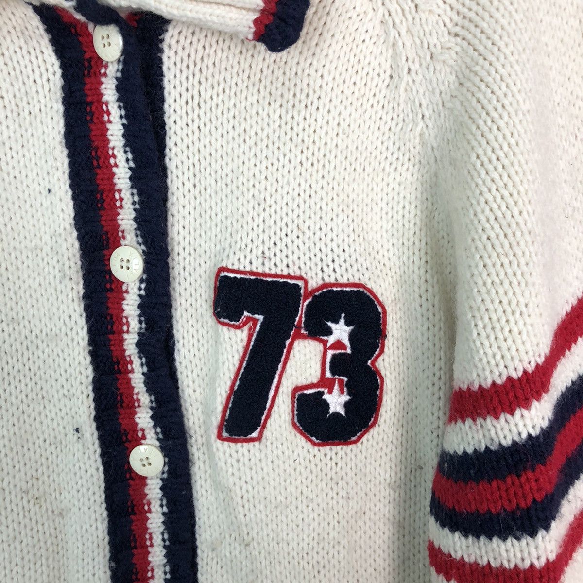 Fila Vintage Fila 73 White Patterned Cardigans #298 Size US M / EU 48-50 / 2 - 4 Thumbnail