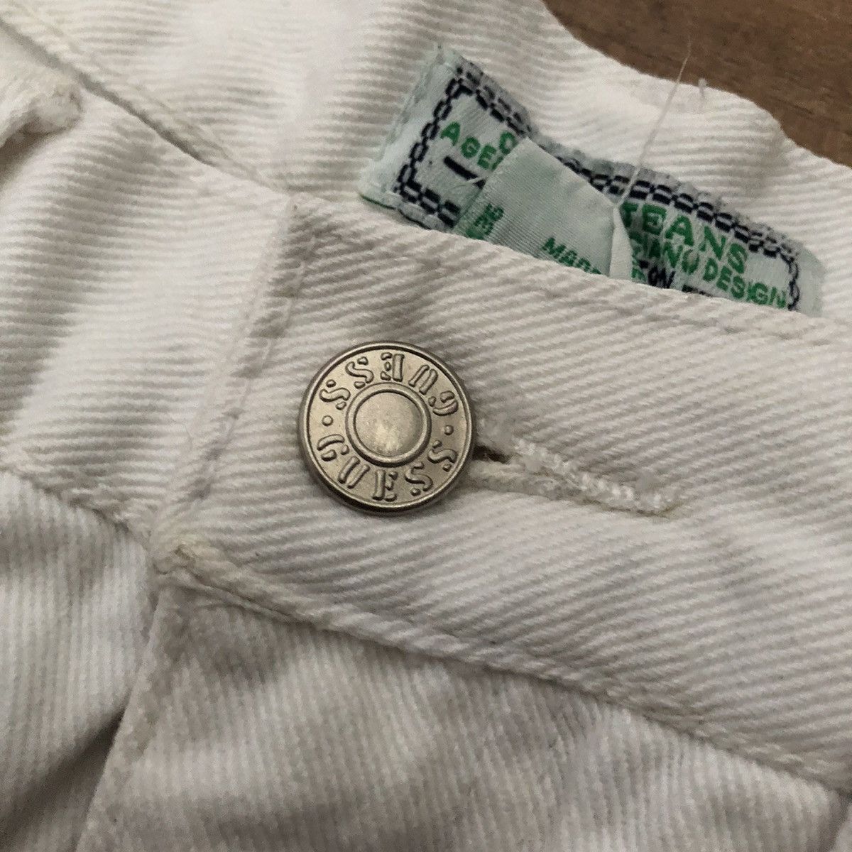Guess × Vintage 90’s Guess White Jeans Hip Hop Vibe Size US 29 - 9 Thumbnail