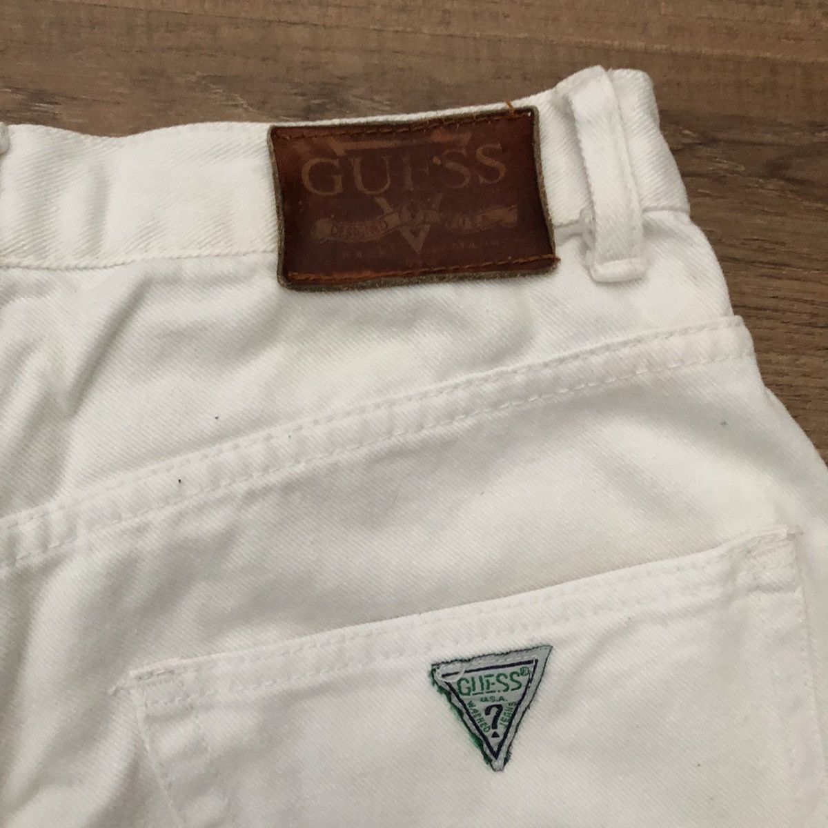 Guess × Vintage 90’s Guess White Jeans Hip Hop Vibe Size US 29 - 4 Thumbnail