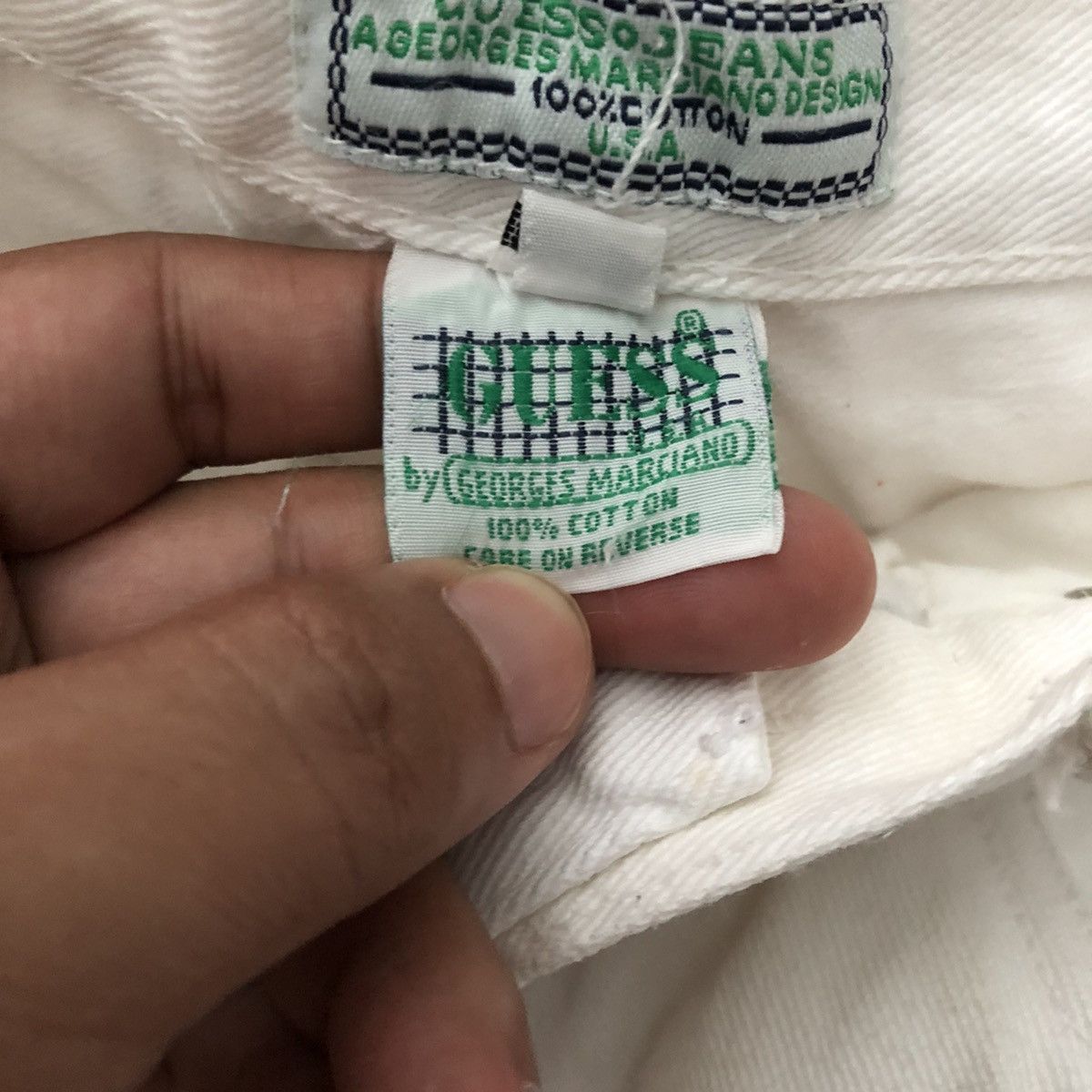 Guess × Vintage 90’s Guess White Jeans Hip Hop Vibe Size US 29 - 7 Thumbnail