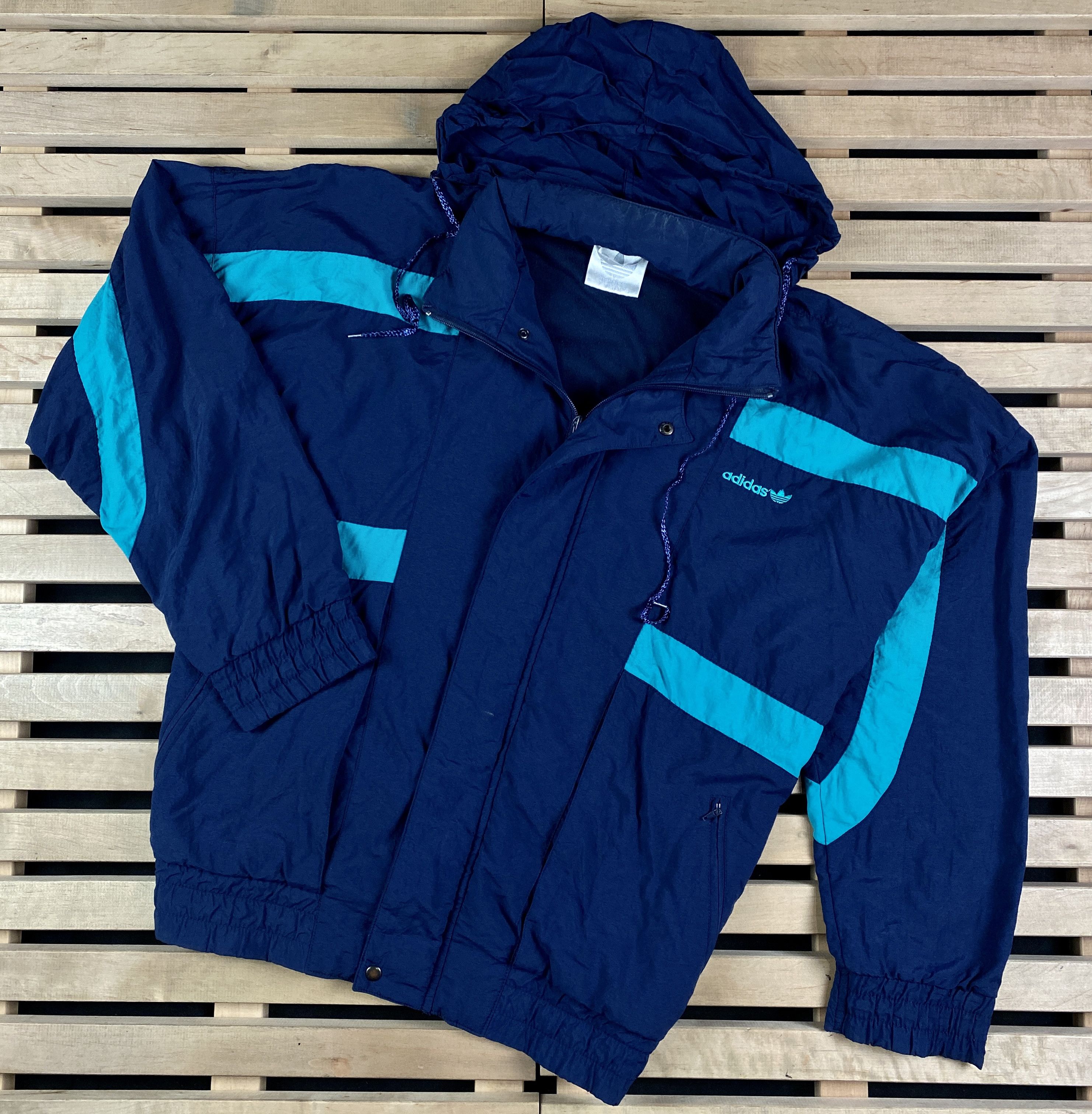Adidas × Vintage Mens Hooded Jacket Adidas Originals Vintage Size M Size US M / EU 48-50 / 2 - 1 Thumbnail