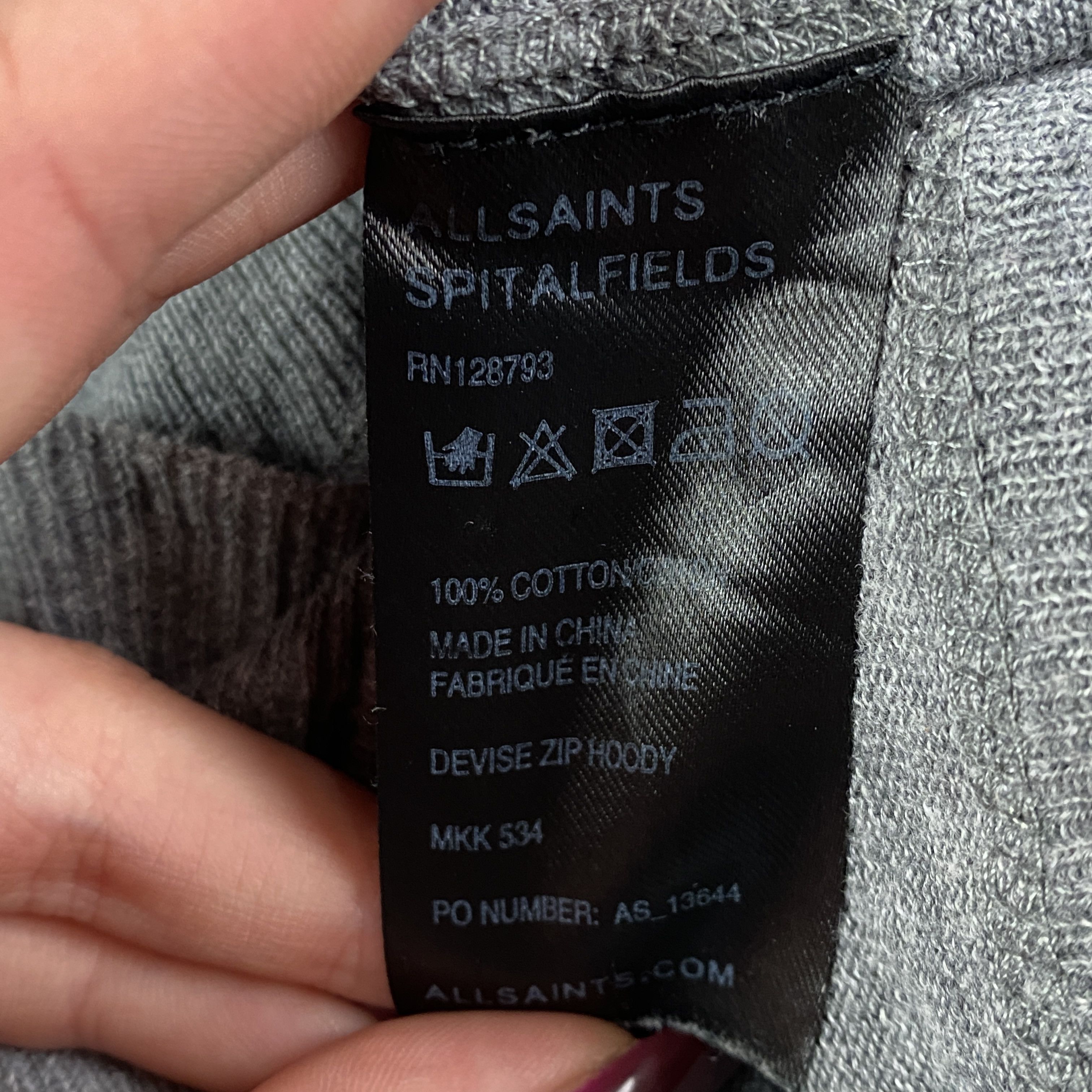 Allsaints Mens Hoodies Full Zip Allsaints Size M Size US M / EU 48-50 / 2 - 5 Thumbnail