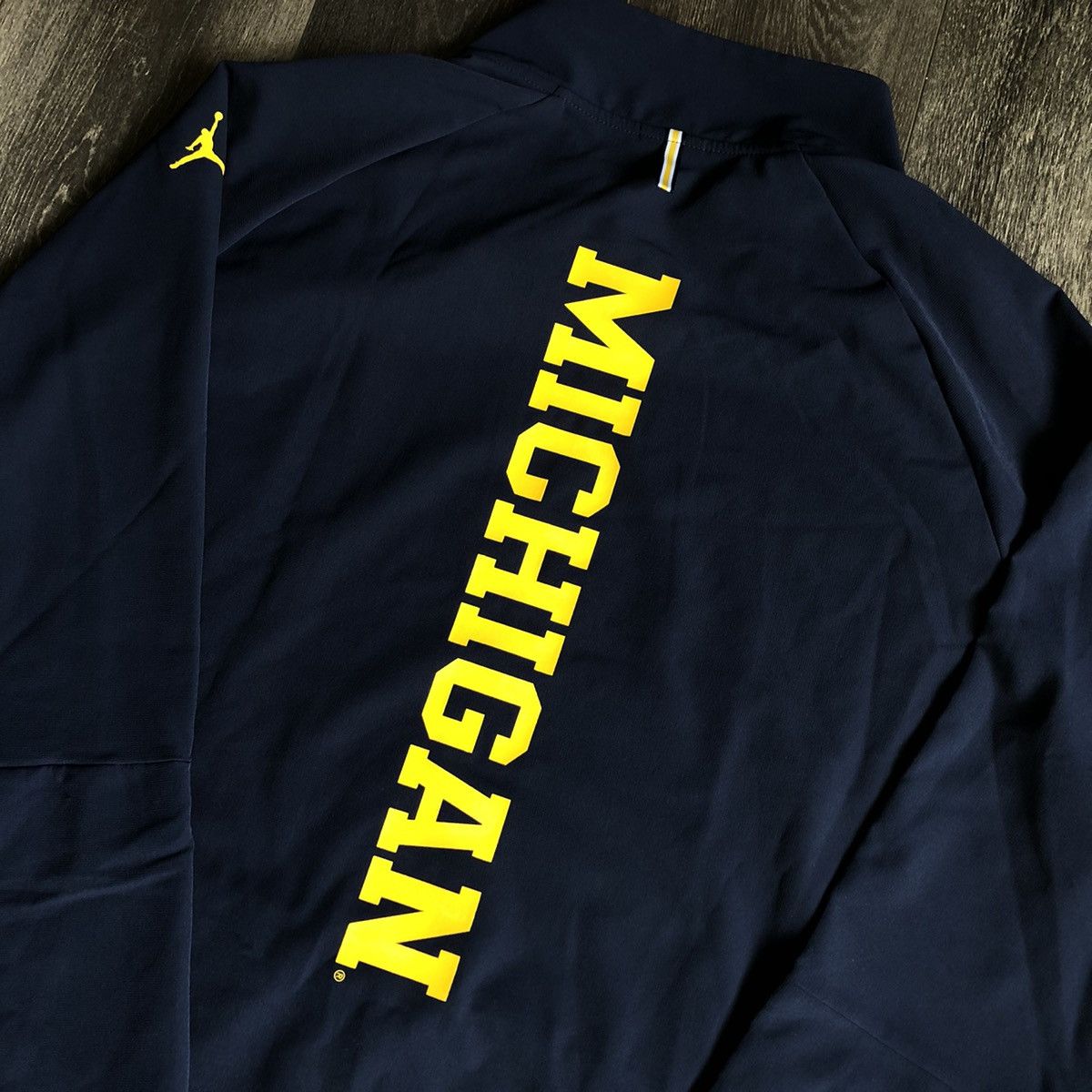 Jordan Brand Vintage Air Jordan Michigan Wolverines Mock Neck Logo Jacket Size US XXL / EU 58 / 5 - 10 Thumbnail