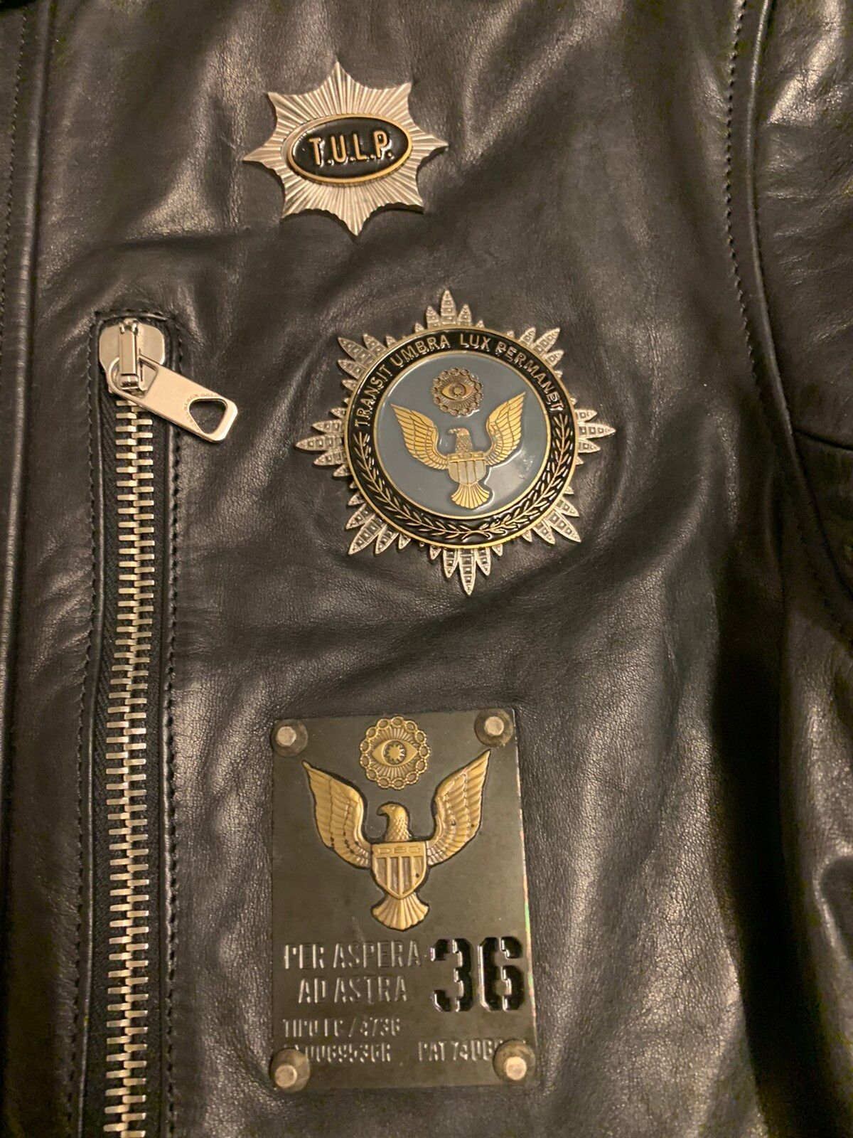 Diesel Black Gold Diesel Black Gold leather jacket with metal badges Size US L / EU 52-54 / 3 - 17 Preview