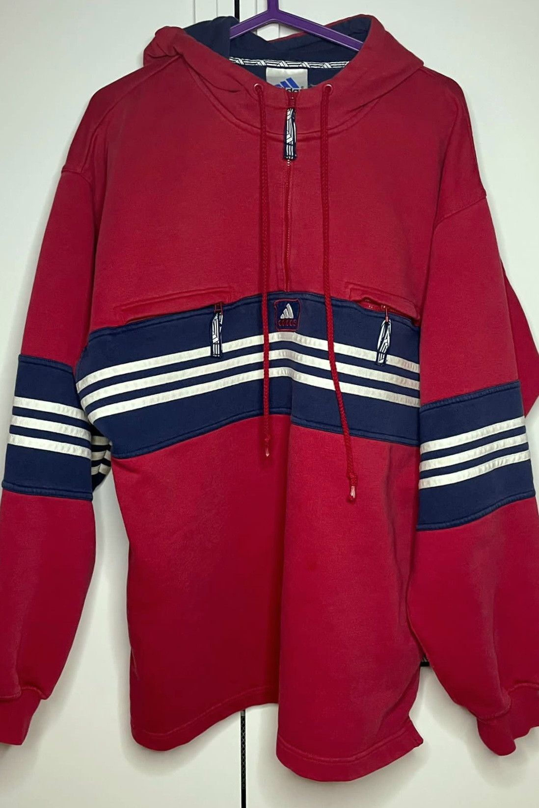 Adidas × Streetwear × Vintage 90s Adidas Half Zip Sweatshirt