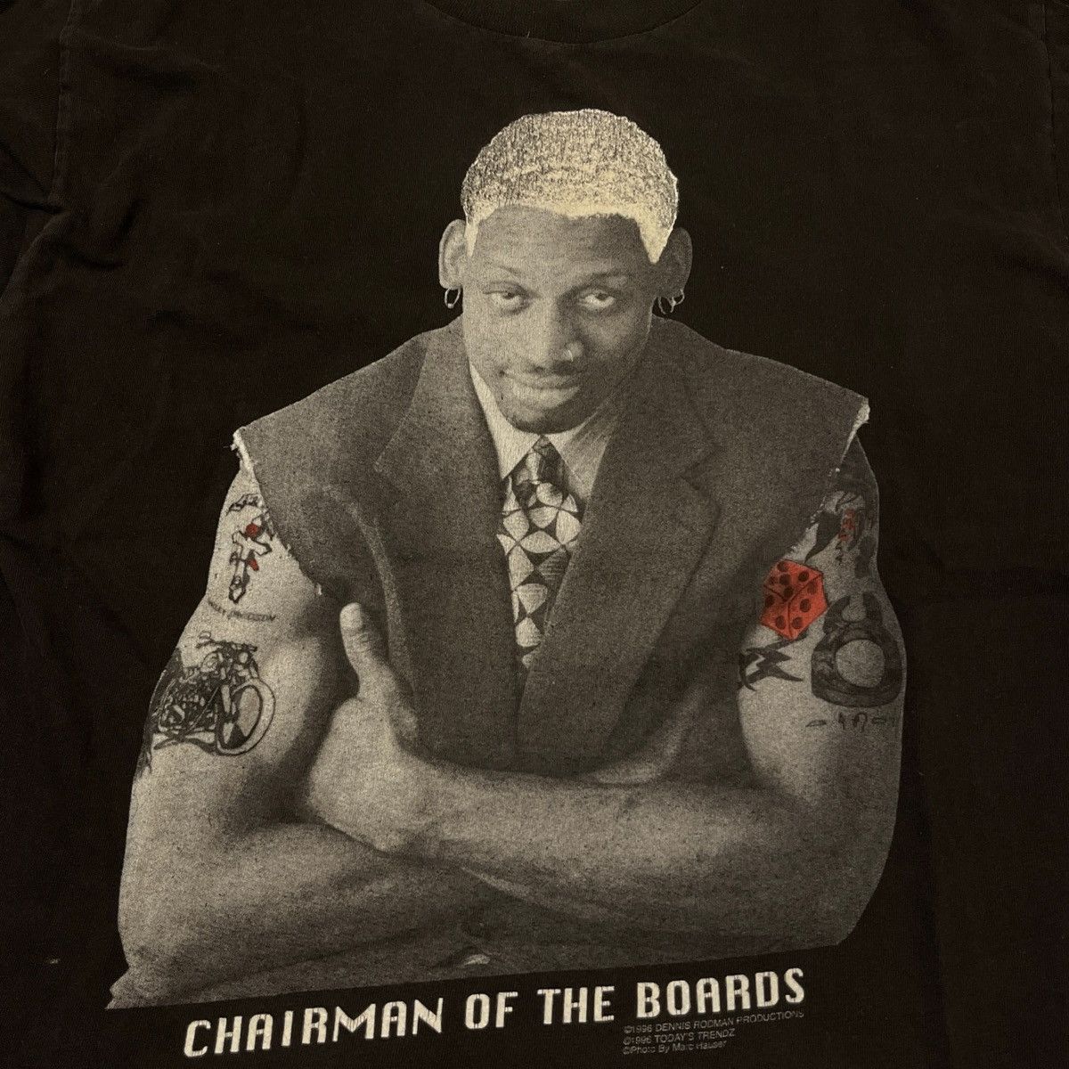Converse × NBA × Vintage 1996 Dennis Rodman Glow In The Dark Hair Tee Size US L / EU 52-54 / 3 - 2 Thumbnail