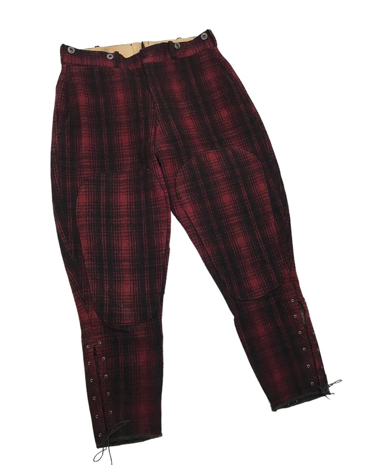 Woolrich Woolen Mills RARE Vintage 1930s Woolrich Buffalo Plaid Wool Hunting Pants Size US 32 / EU 48 - 3 Thumbnail