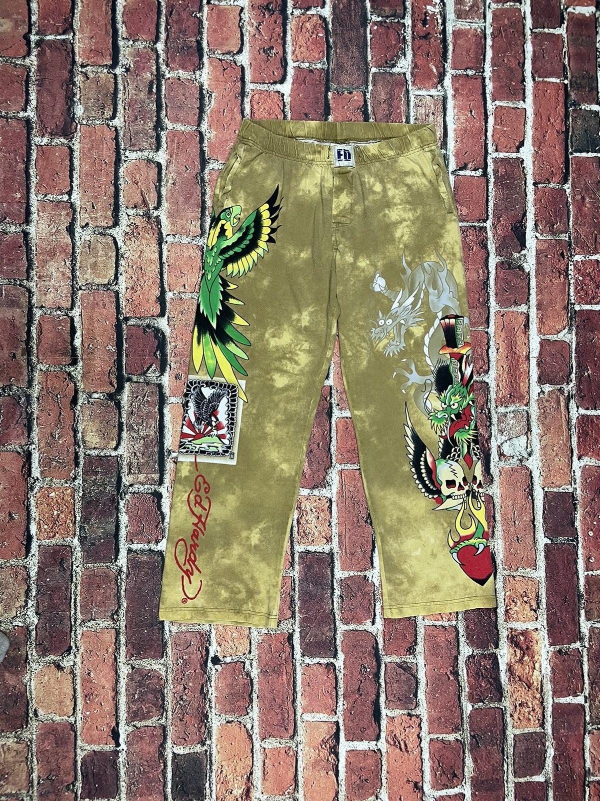 Ed Hardy × Vintage Y2K Vintage Ed Hardy Pajama Lounge Pants | Grailed