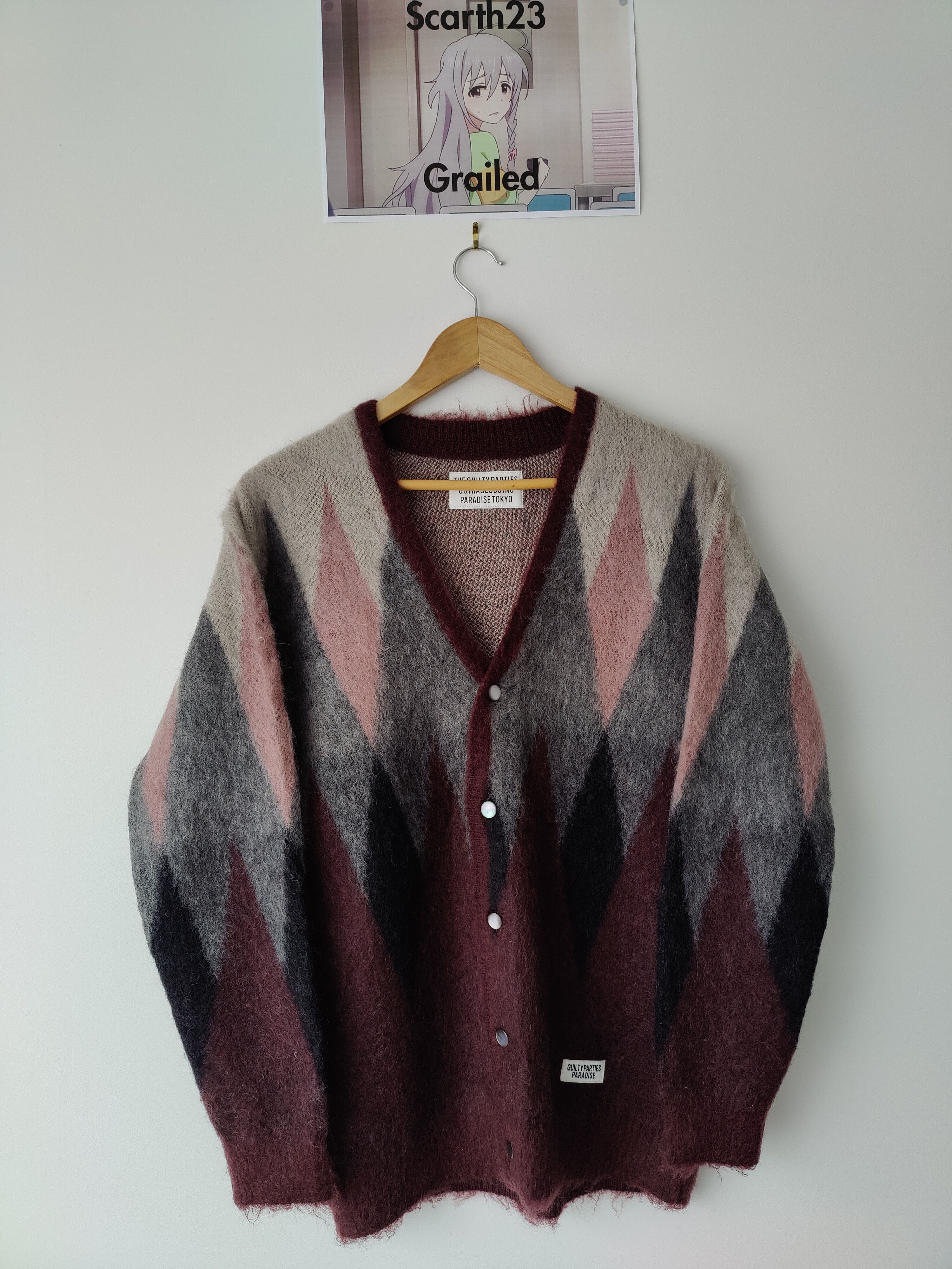 Wacko Maria Diamond Mohair Cardigan | Grailed