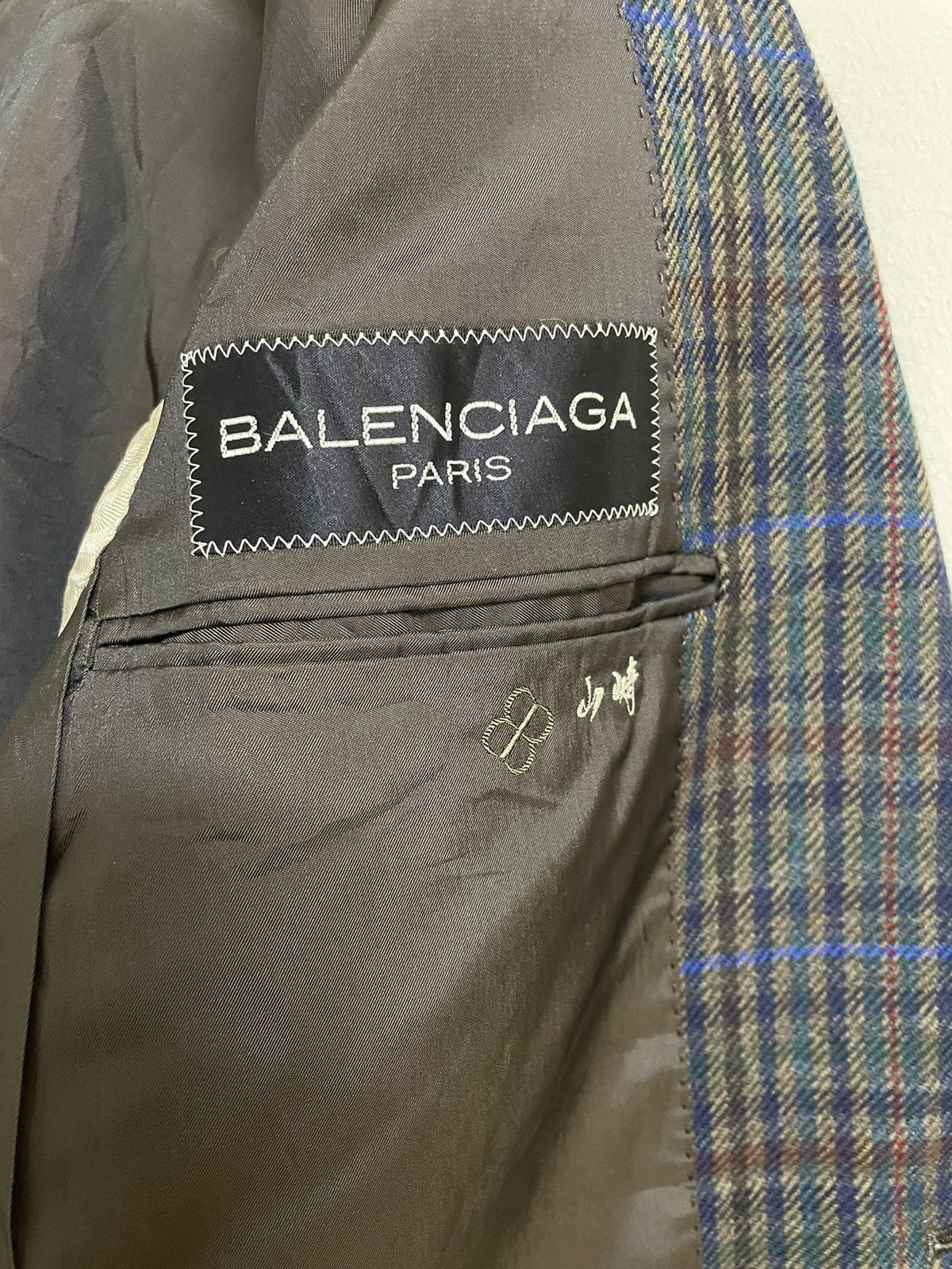 Balenciaga × Vintage VINTAGE BALENCIAGA PARIS WOOL CHECKERED JACKET Size US L / EU 52-54 / 3 - 4 Thumbnail