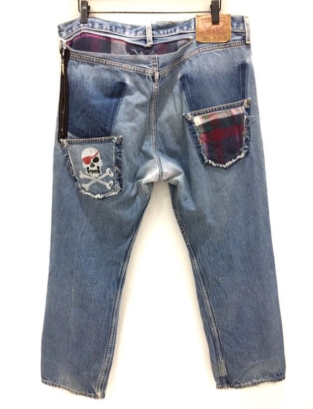 Levi's Made & Crafted Levis 501 Bones Distressed Patchwork Denim Pant Size US 36 / EU 52 - 4 Thumbnail