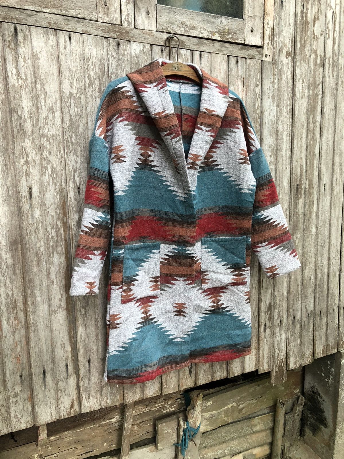 Japanese Brand Radarista Navajo multicolour coat Size L / US 10 / IT 46 - 2 Thumbnail