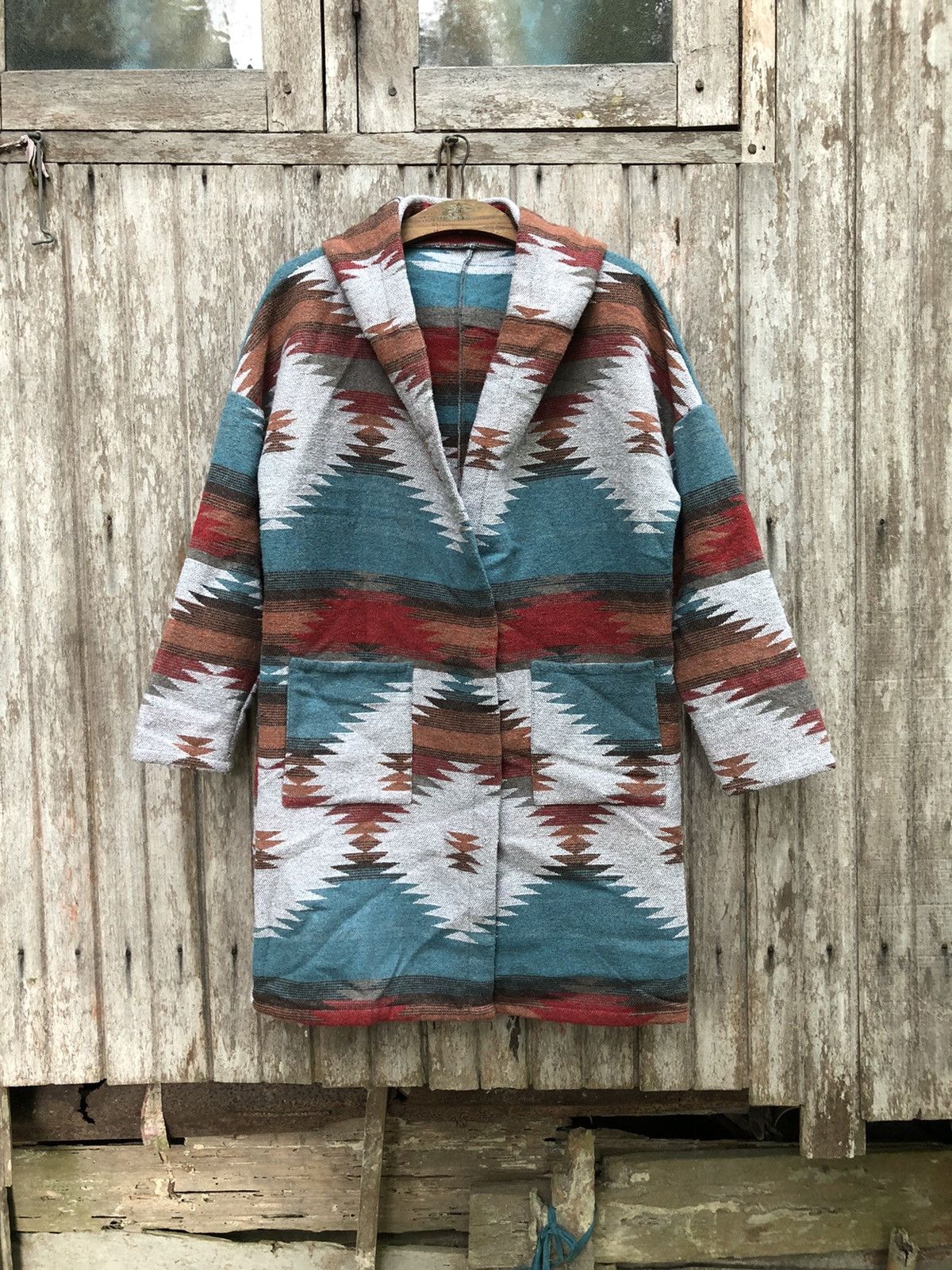 Japanese Brand Radarista Navajo multicolour coat Size L / US 10 / IT 46 - 1 Thumbnail