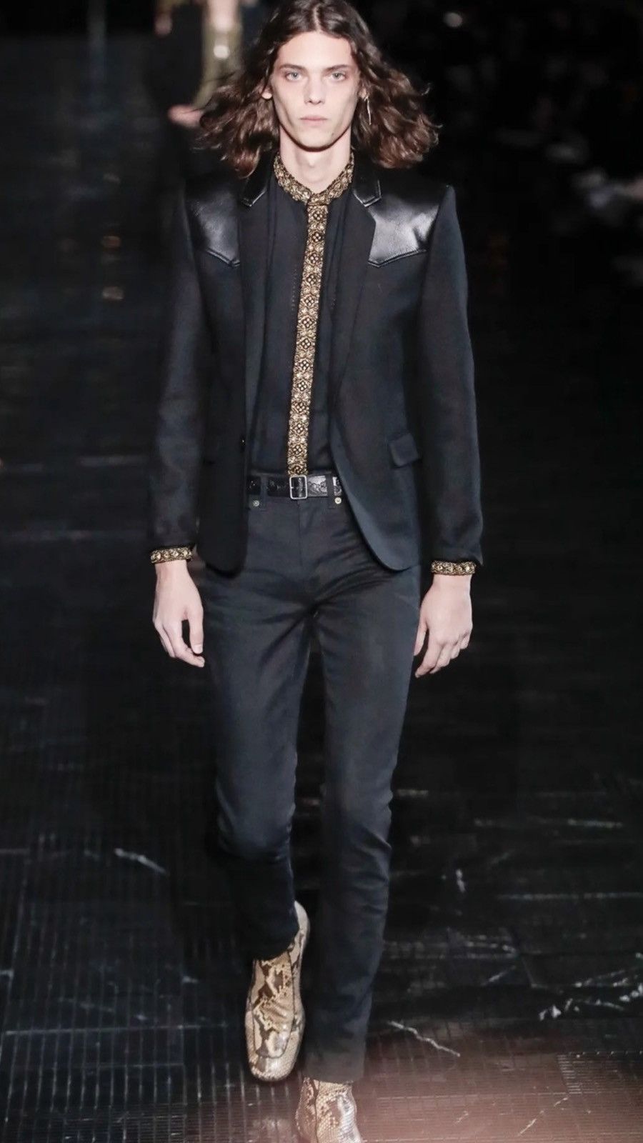 Saint Laurent Paris Saint Laurent gold crystal embroidered shirt. 42/16.5 Size US L / EU 52-54 / 3 - 1 Thumbnail