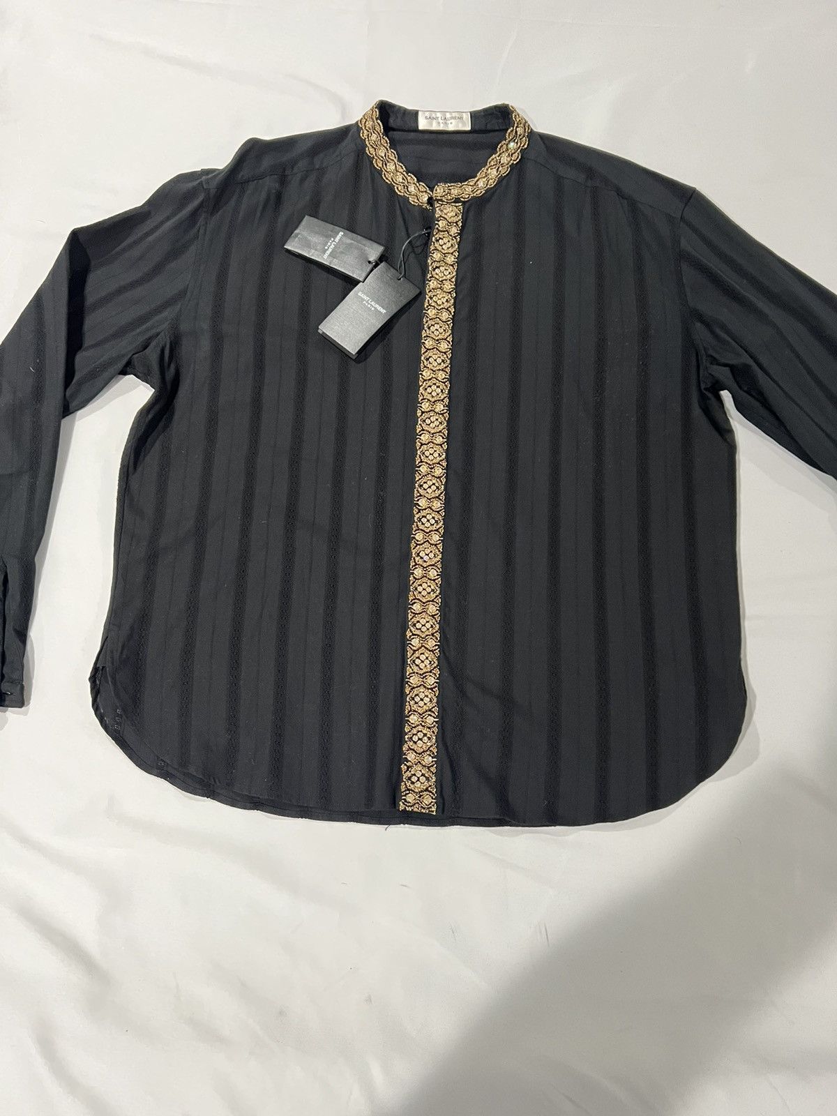 Saint Laurent Paris Saint Laurent gold crystal embroidered shirt. 42/16.5 Size US L / EU 52-54 / 3 - 10 Thumbnail