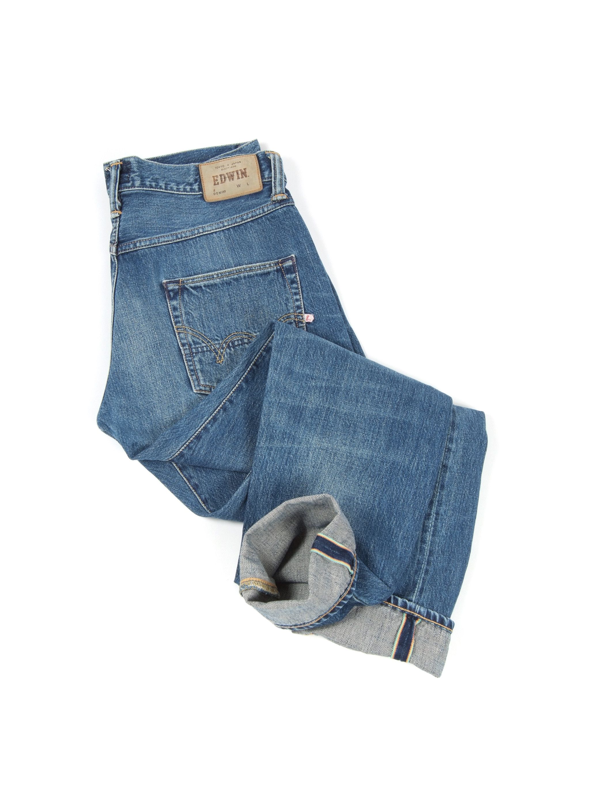 Edwin × Japanese Brand EDWIN ED55 Rainbow Selvedge Japanese Denim Jeans (31) Size US 31 - 2 Thumbnail