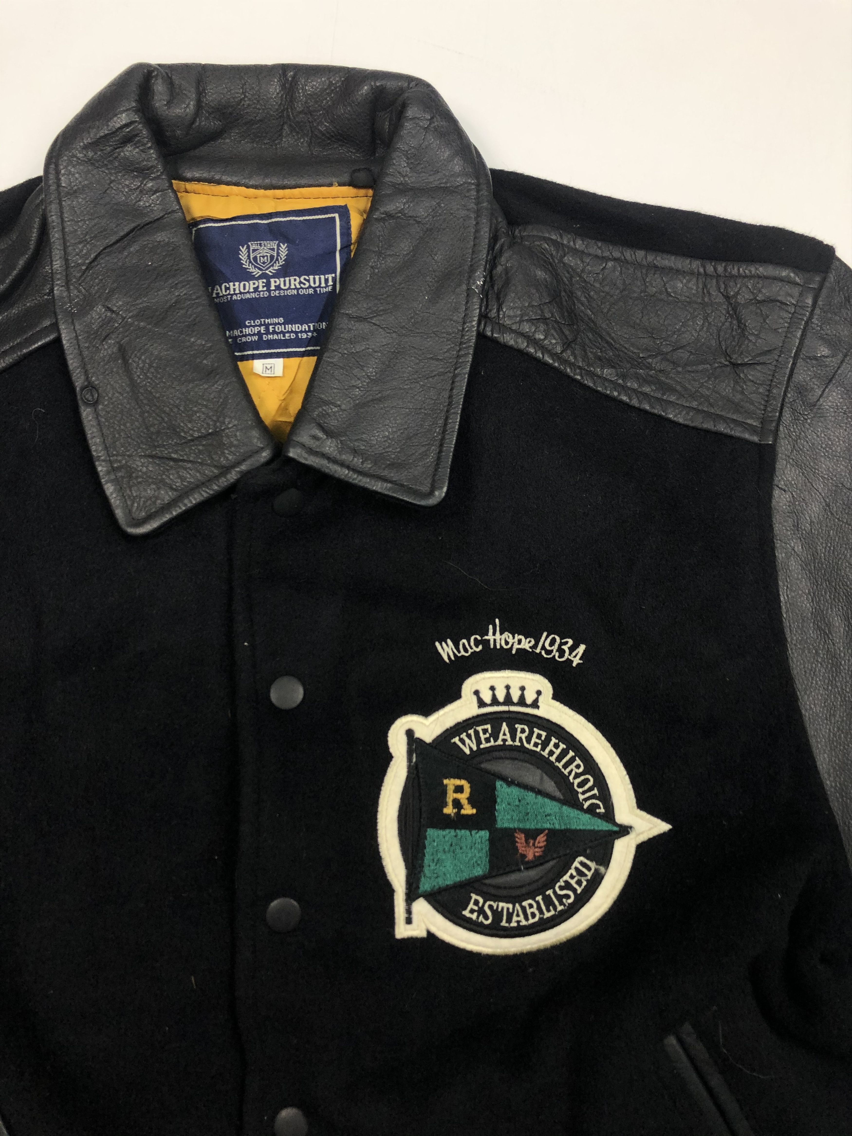 Japanese Brand Vintage 80s Machope Pursuit Varsity Jacket Leather V0086 Size US M / EU 48-50 / 2 - 3 Thumbnail