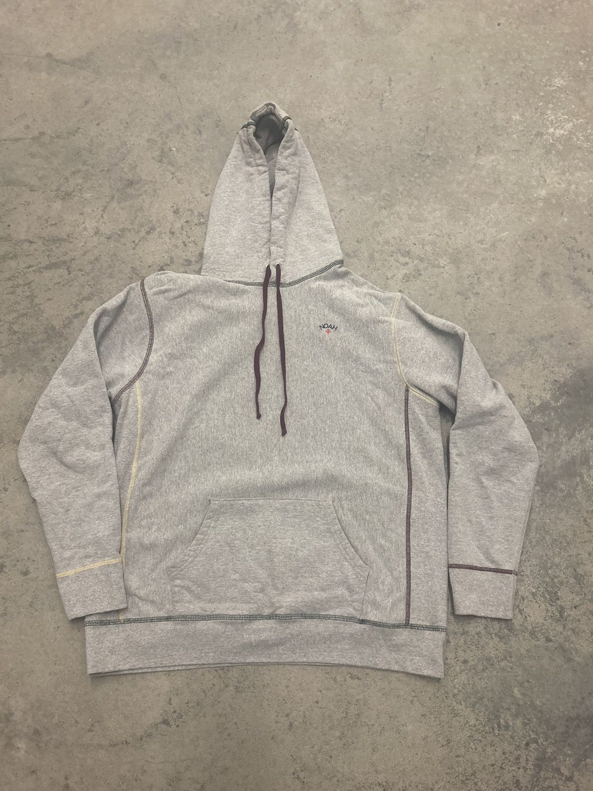 Noah Multicolor Triple Stitch Hoodie - Grey XL