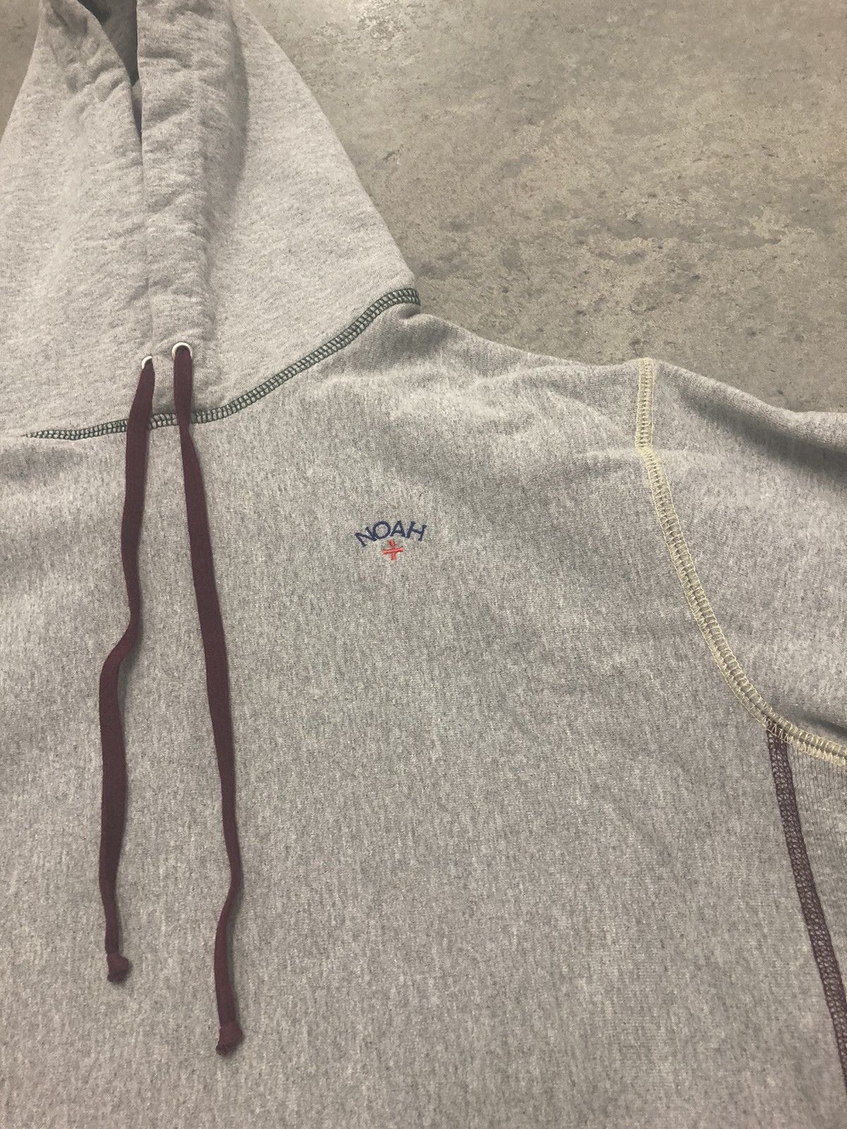 Noah Noah Multicolor Triple Stitch Hoodie Grey XL Grailed