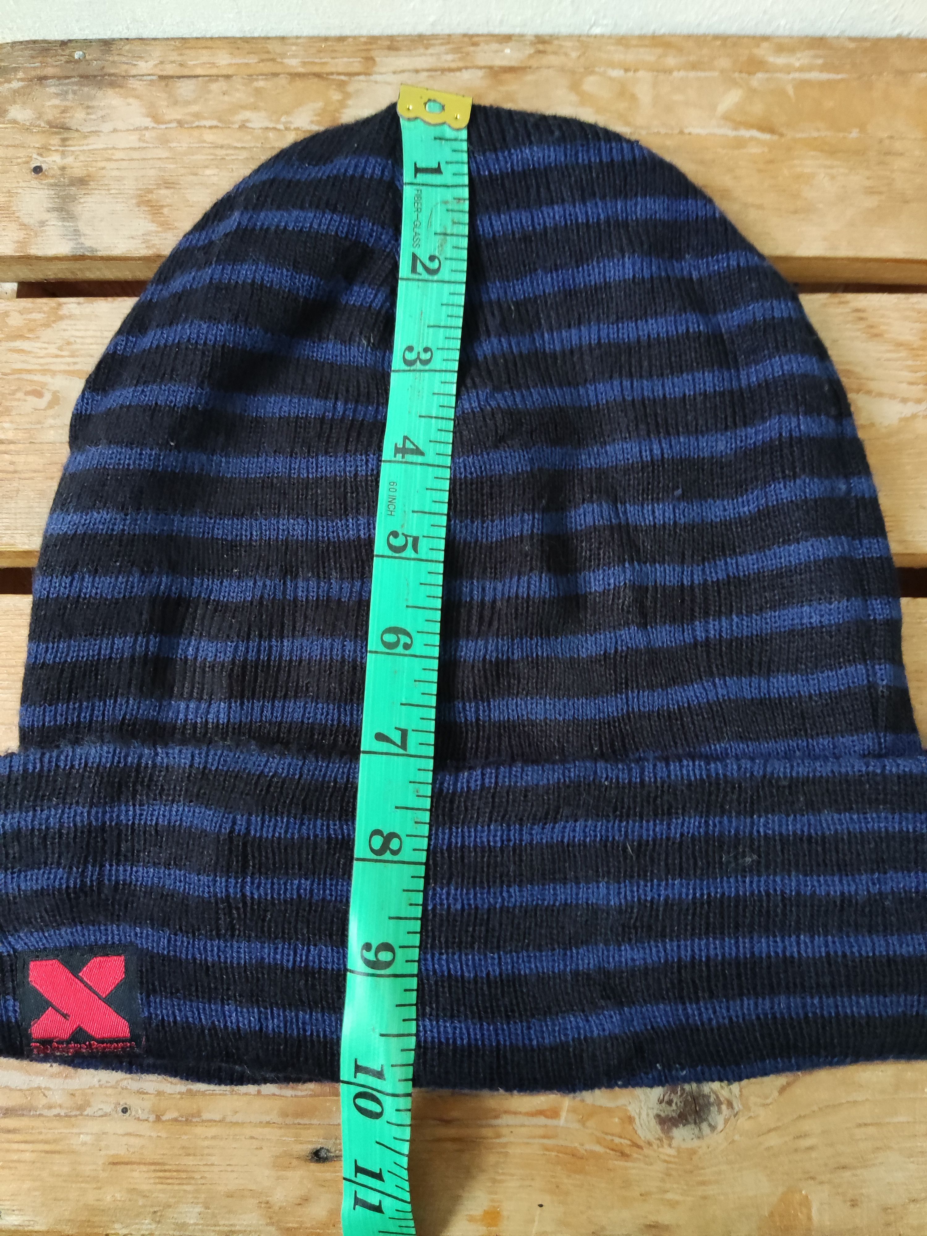 Japanese Brand Japanese Blue Striped Beanie Hat Size ONE SIZE - 9 Thumbnail