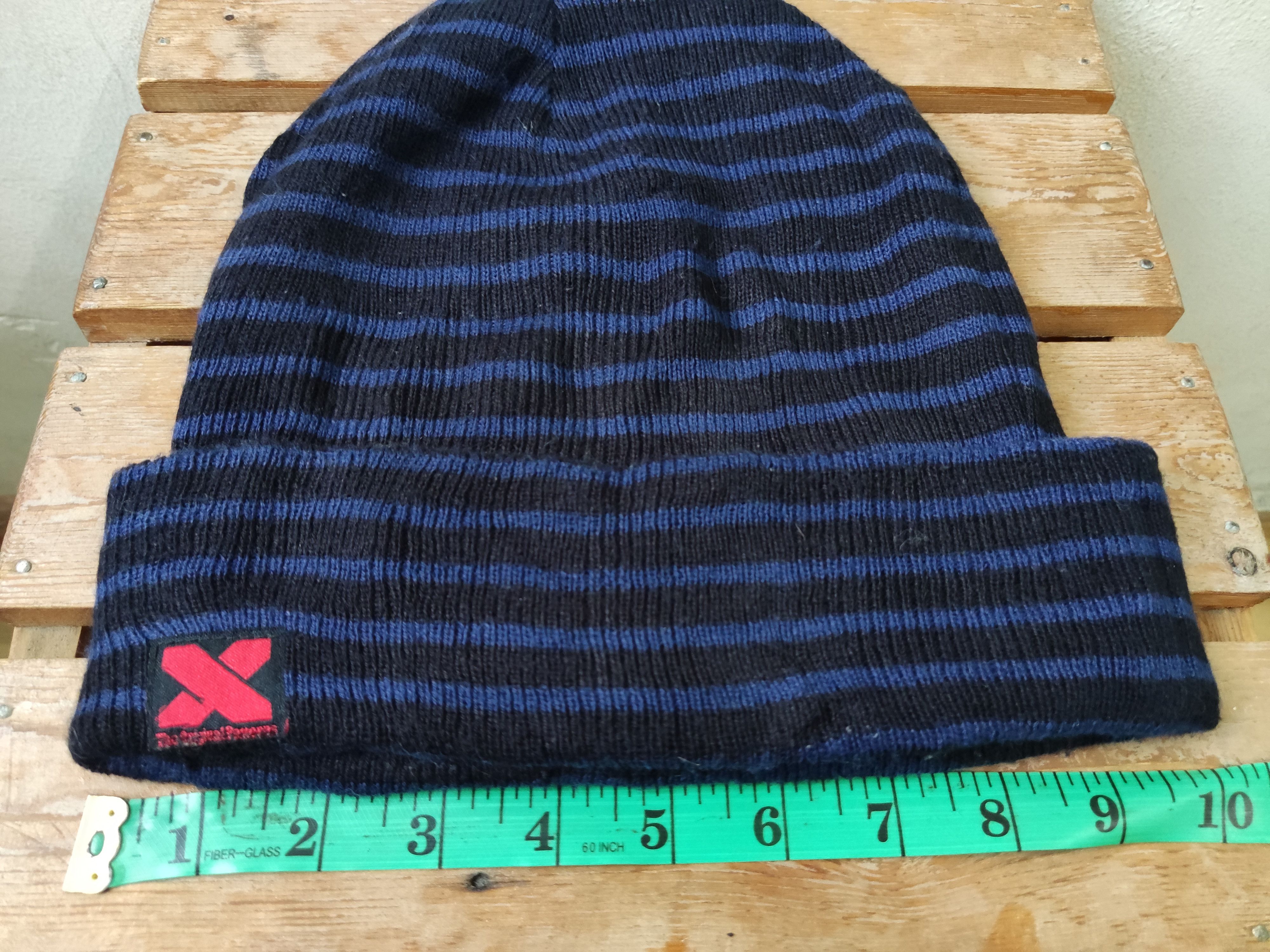 Japanese Brand Japanese Blue Striped Beanie Hat Size ONE SIZE - 8 Thumbnail