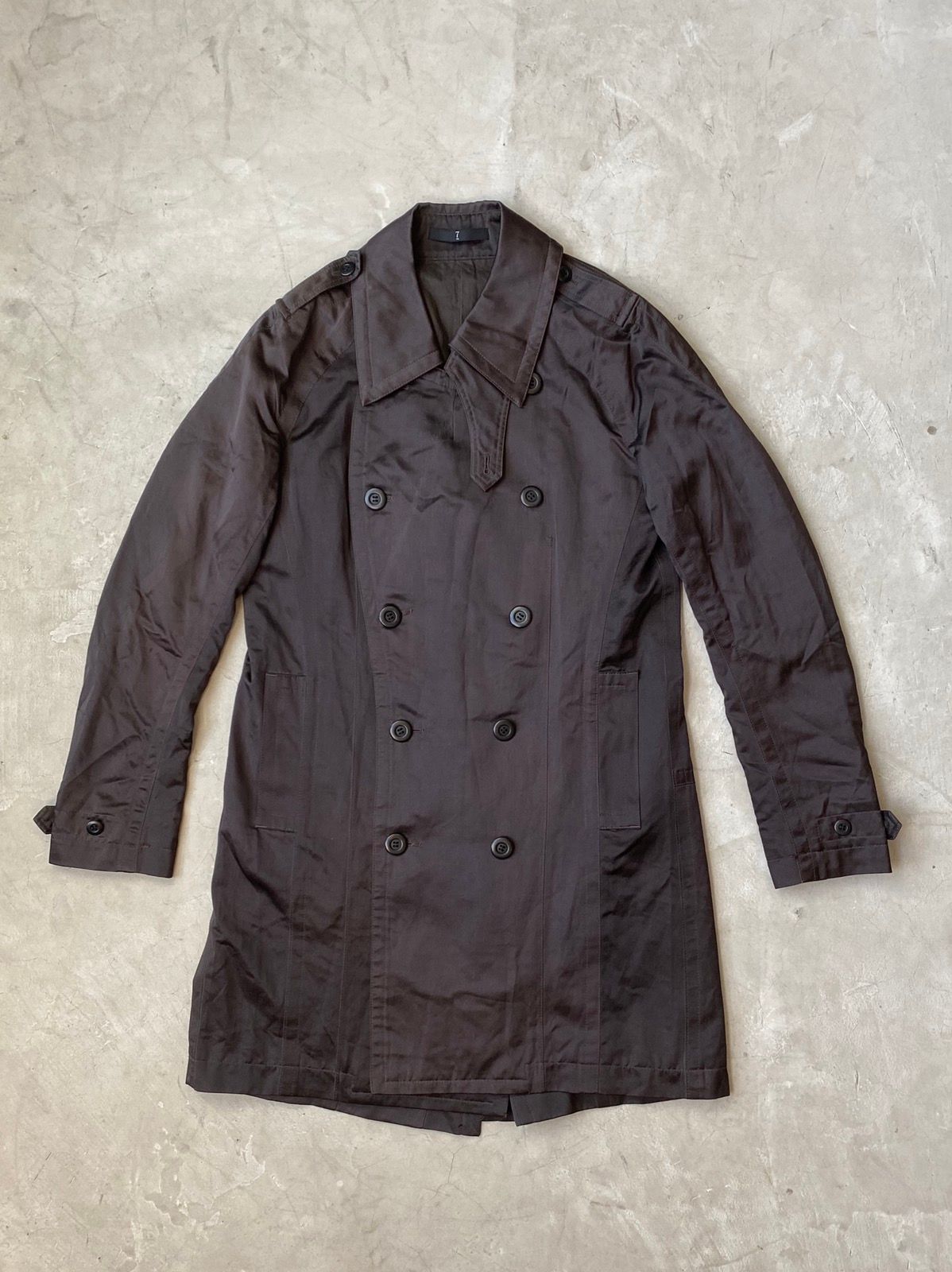 Pre-owned Julius Ss/08  Silk Trench Coat In Black